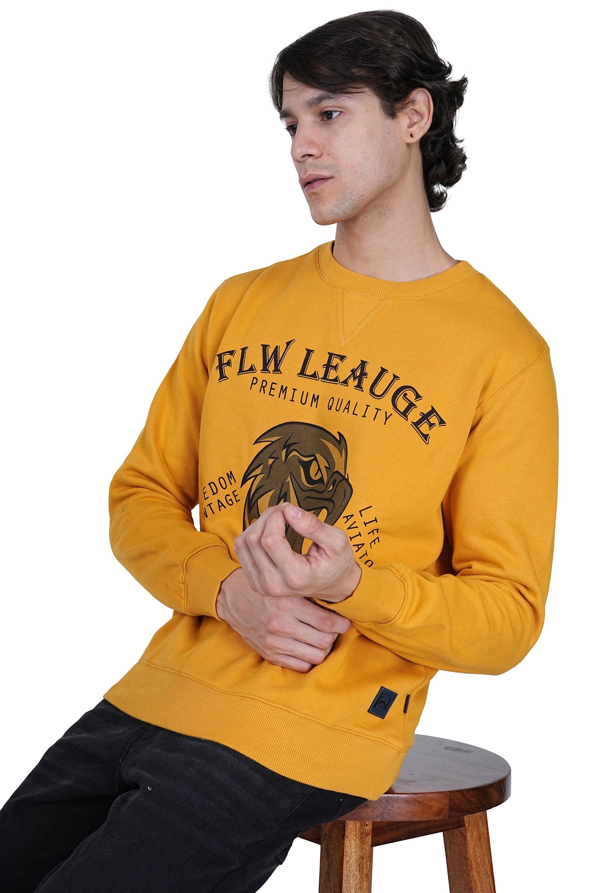 Flawless Men's Supreme Mustard Sweatshirt - Image 7