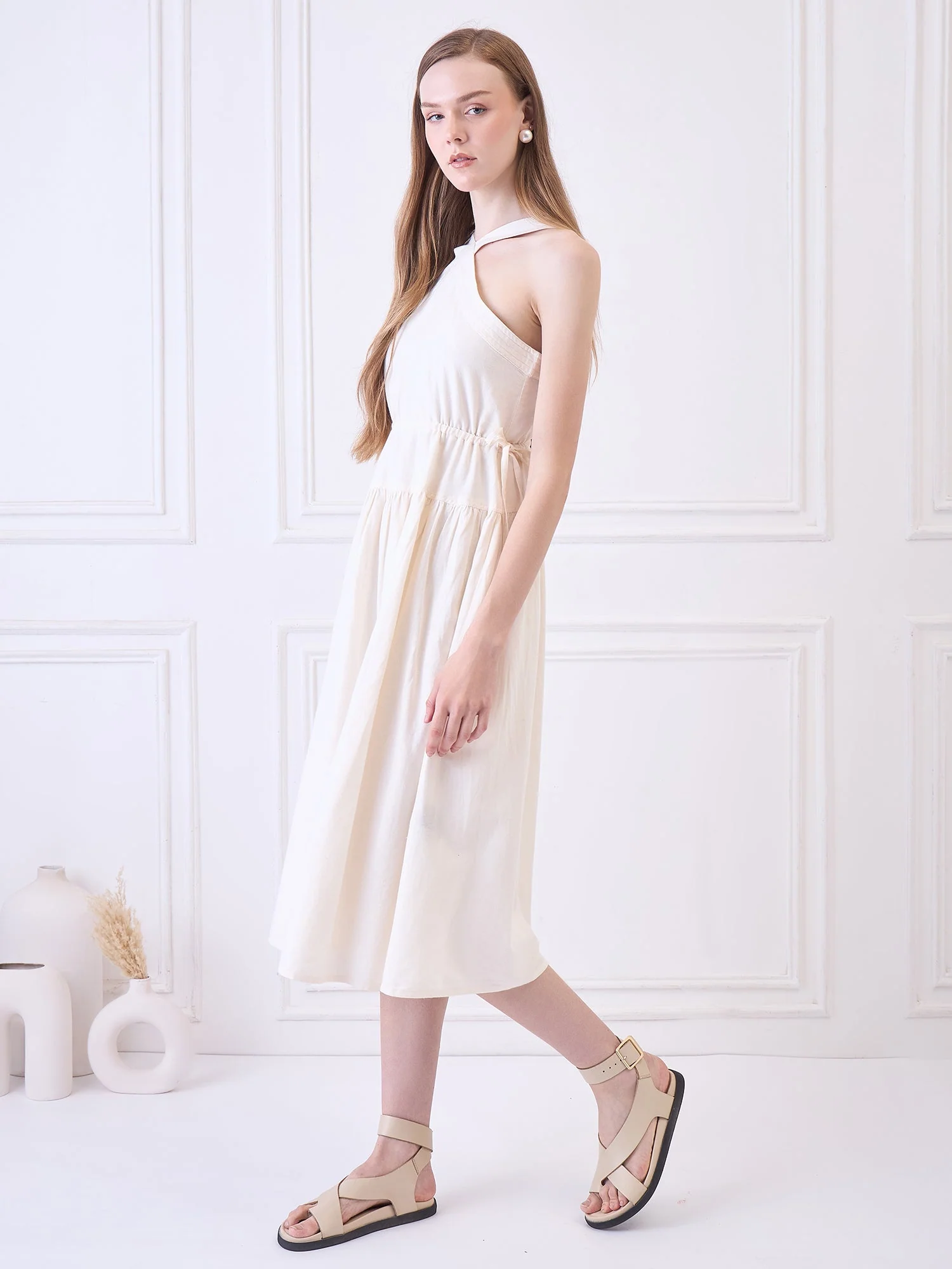Libson Ivory Midi Dress - Image 3