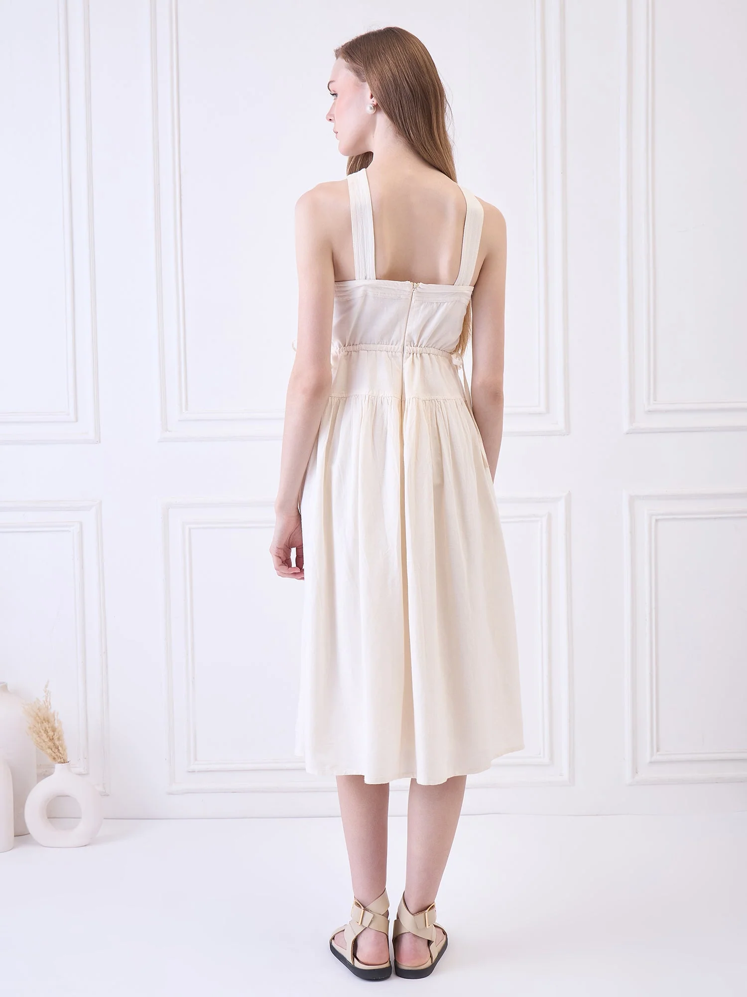 Libson Ivory Midi Dress - Image 4