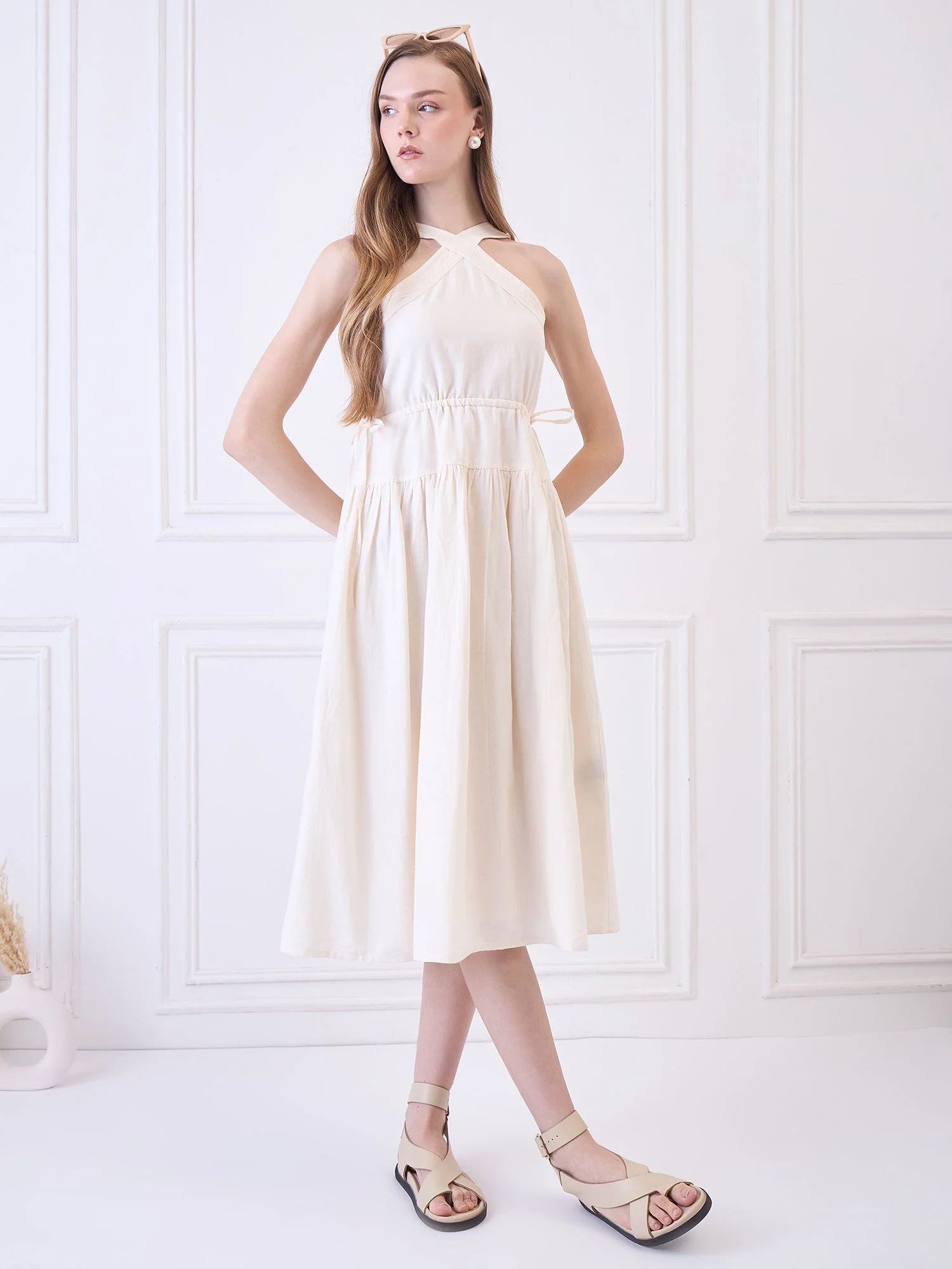 Libson Ivory Midi Dress - Image 5