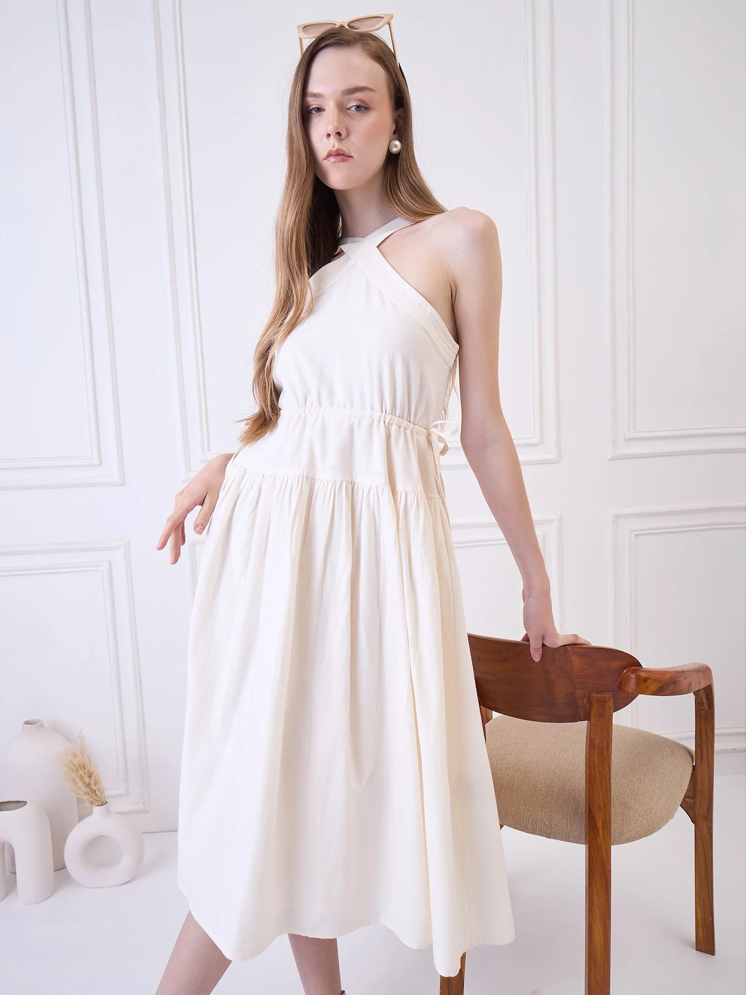 Libson Ivory Midi Dress - Image 6