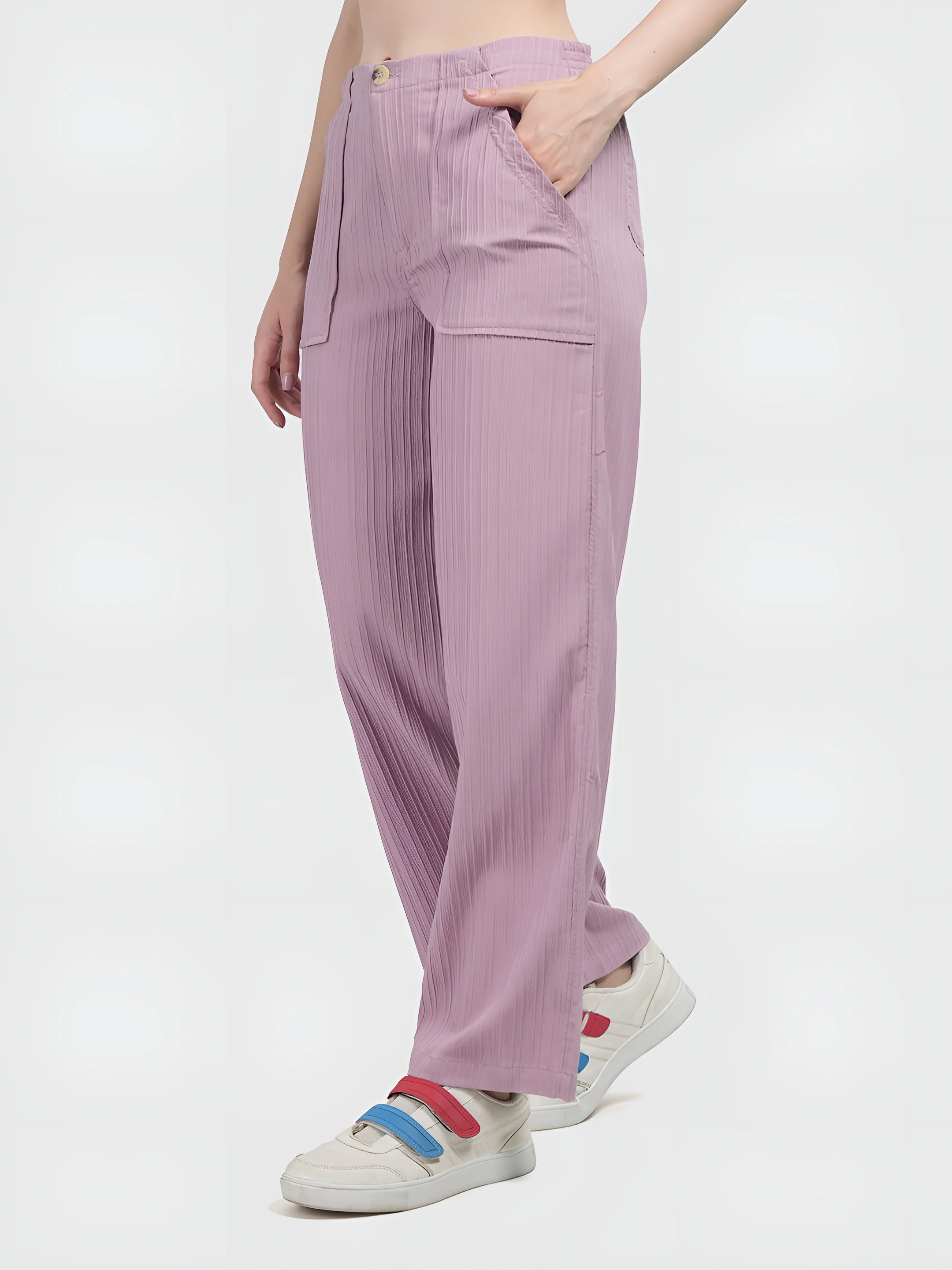 Lilac Colour | Women Formal Trousers Regular Fit - Image 3