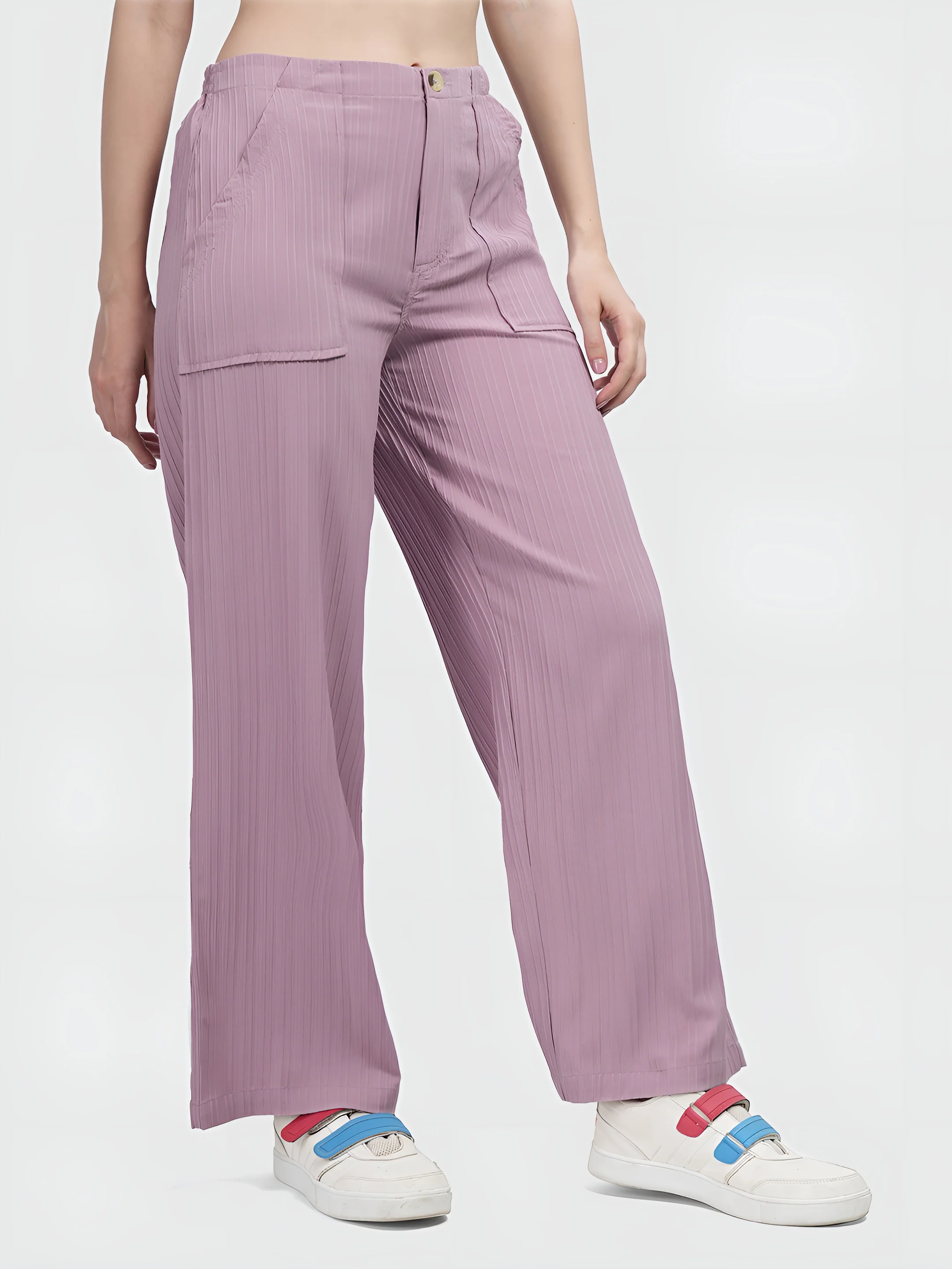 Lilac Colour | Women Formal Trousers Regular Fit - Image 4
