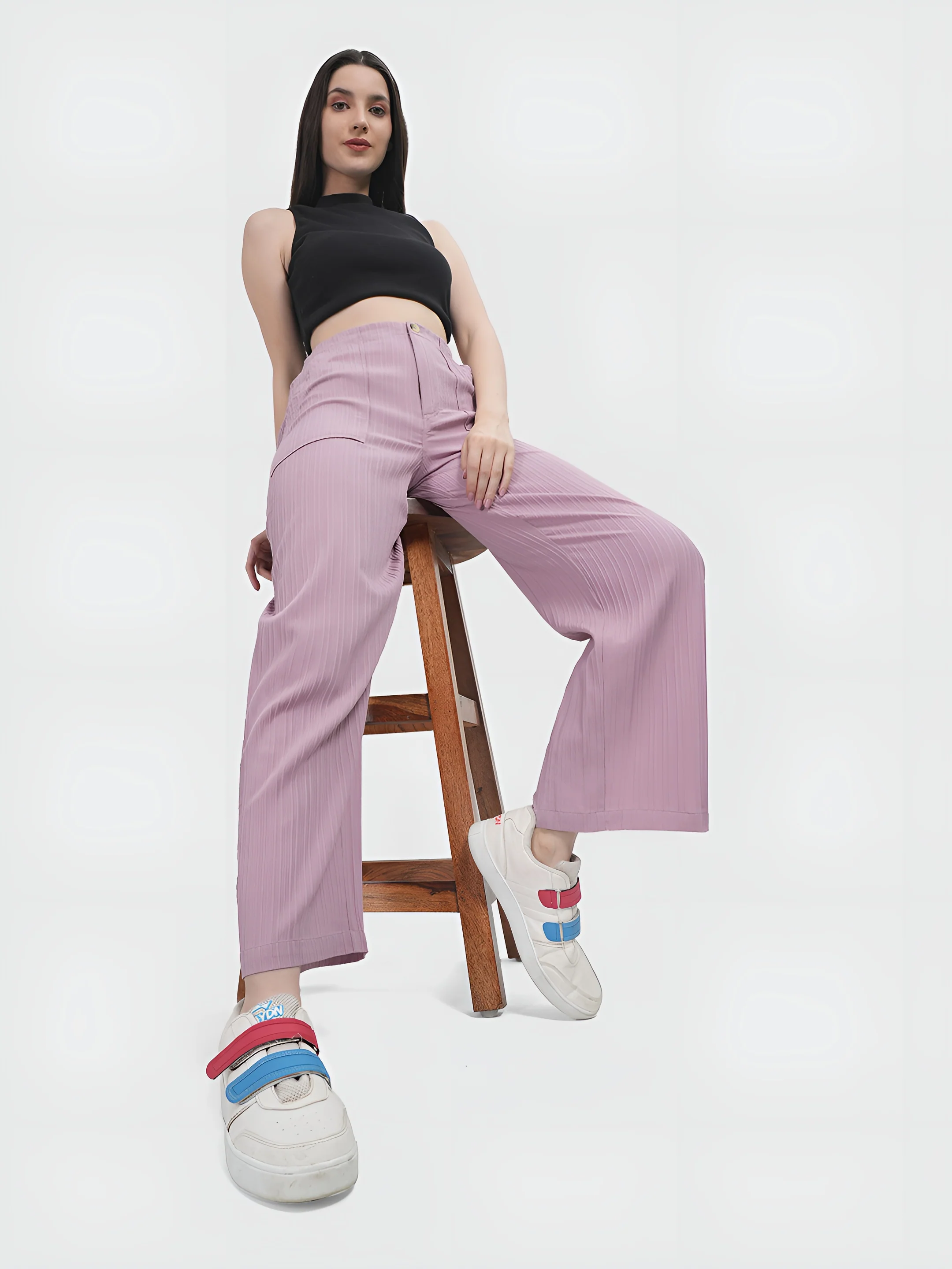 Lilac Colour | Women Formal Trousers Regular Fit - Image 7