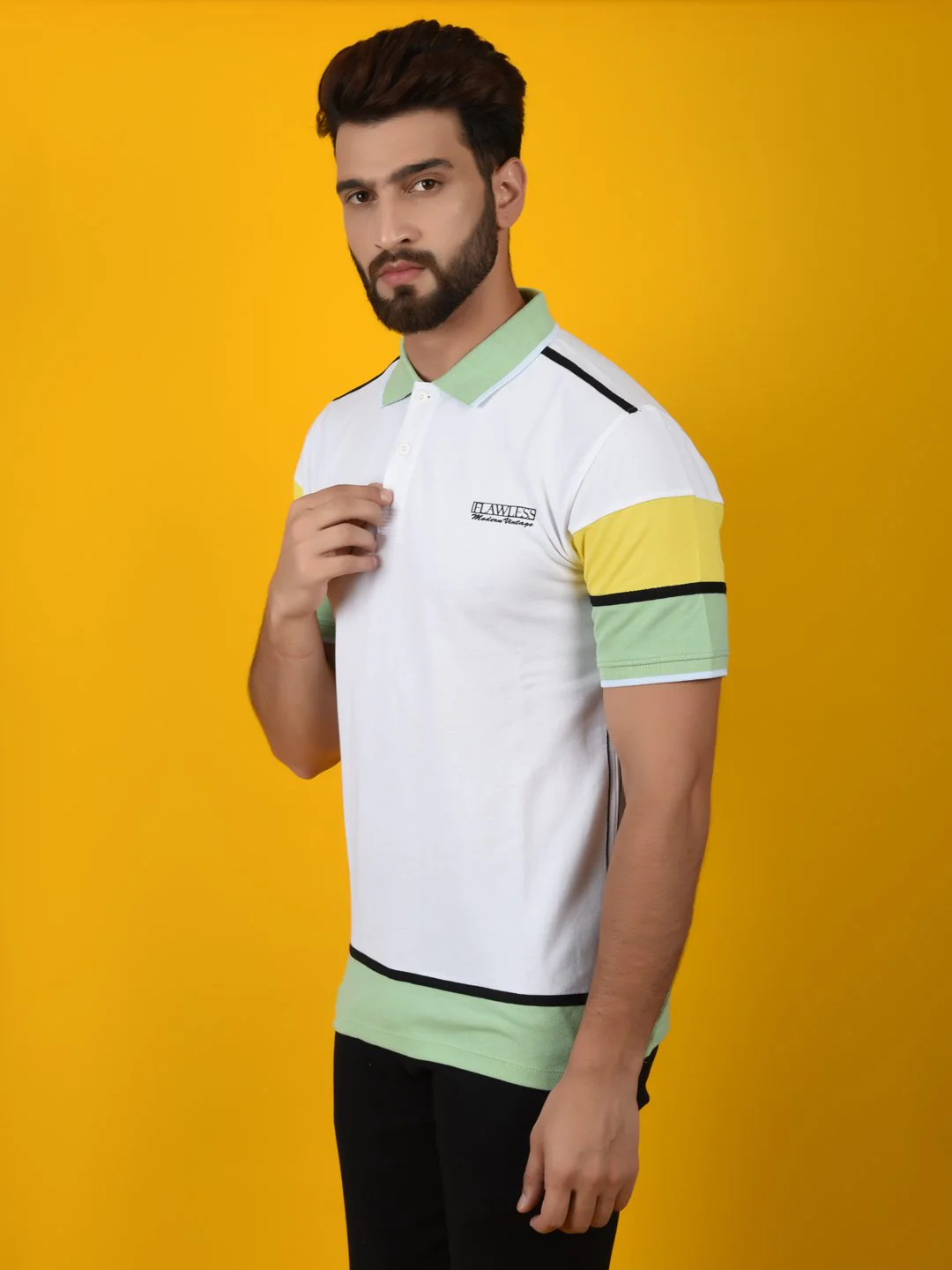 Flawless Men Trendy Multicolor Polo T-Shirt | HERCULES - Image 5