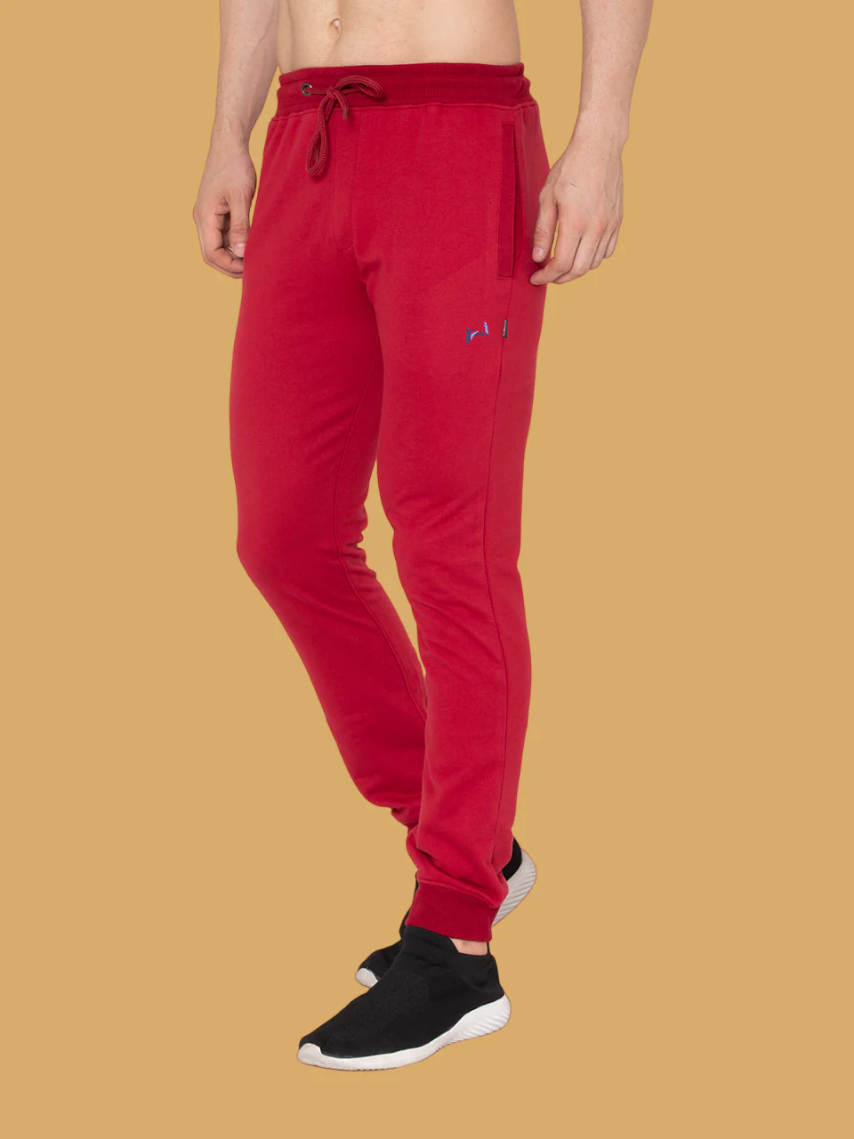 Flawless Letest Men Red Solid Jogger - Image 4