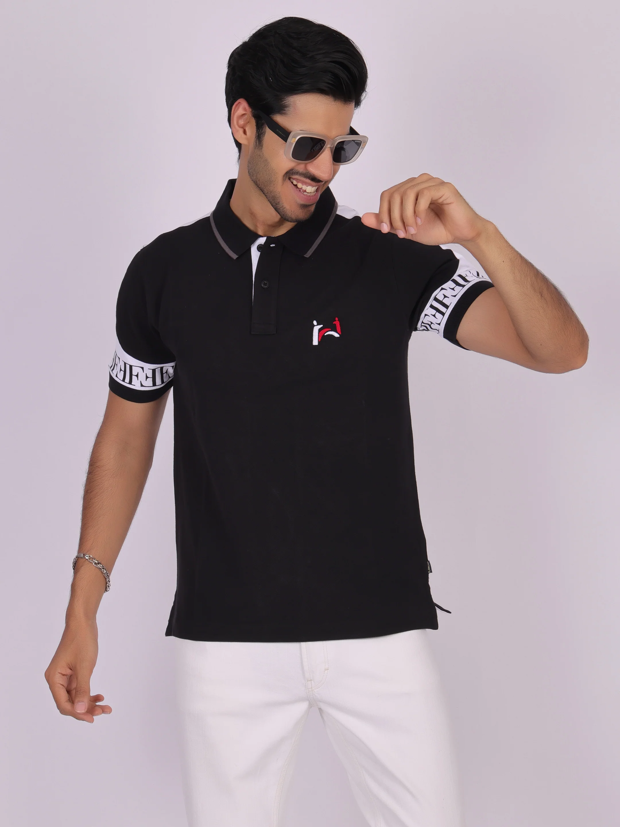 Men's Black Cotton Polo T-shirt - Casual, Comfortable, Versatile - Image 3