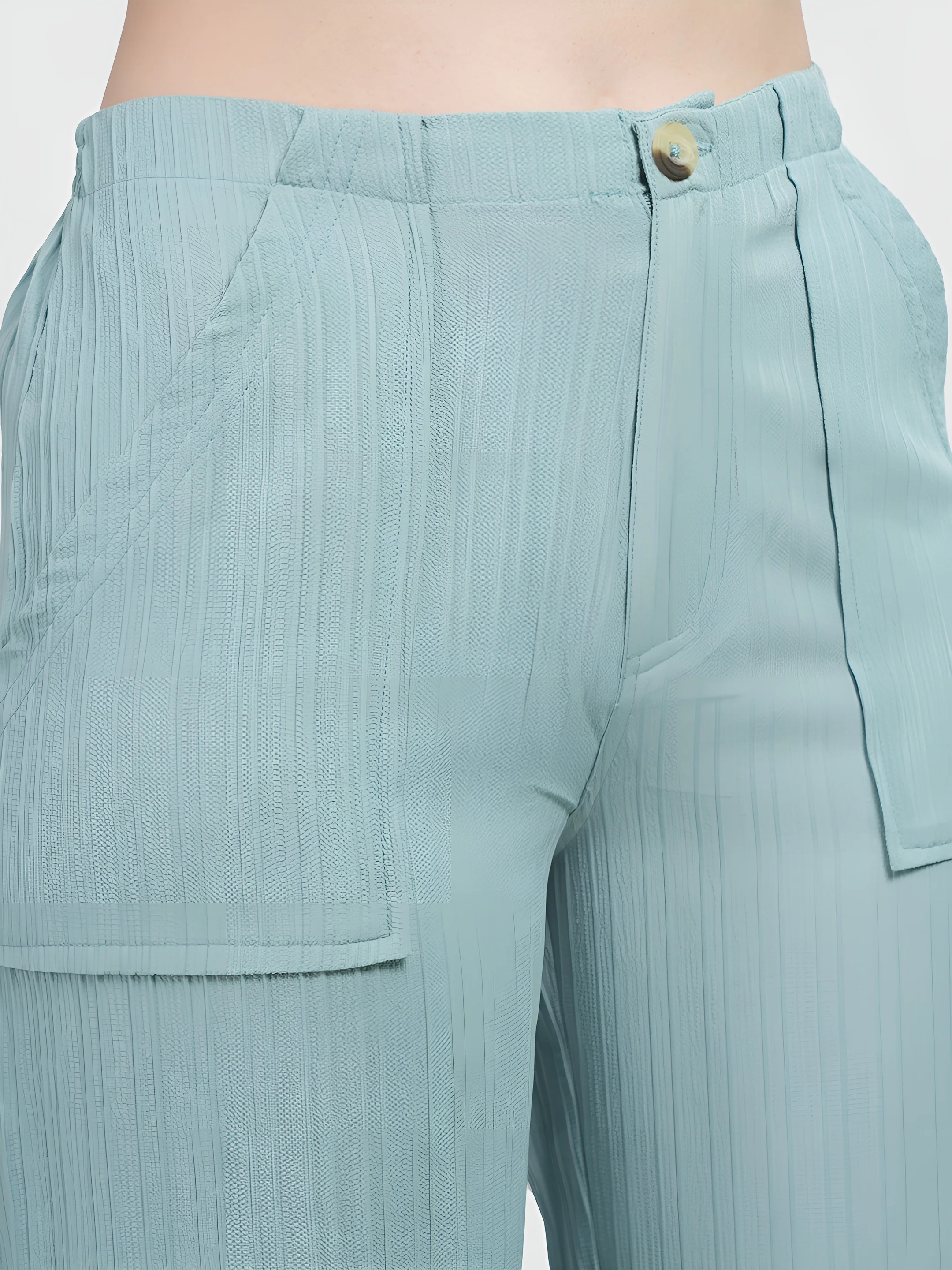 Mint  Colour | Women Formal Trousers Regular Fit - Image 5