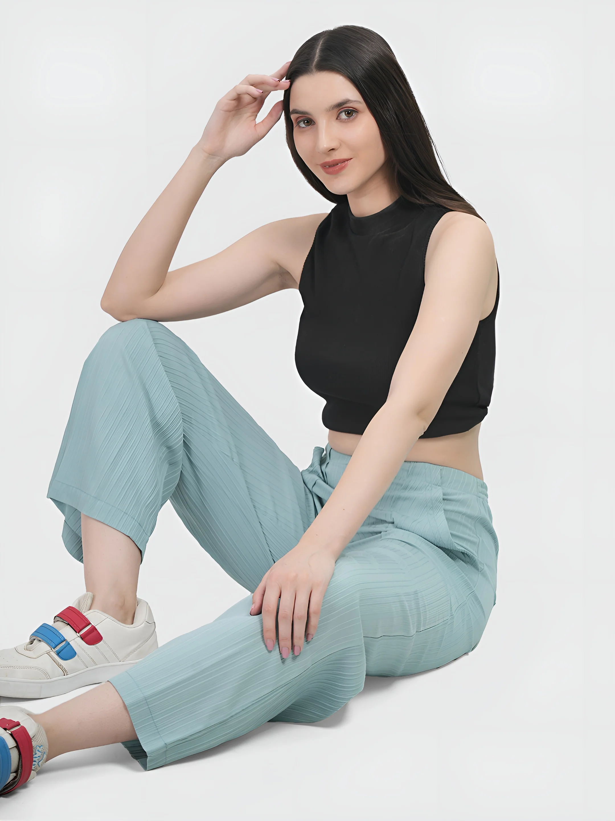 Mint  Colour | Women Formal Trousers Regular Fit - Image 7