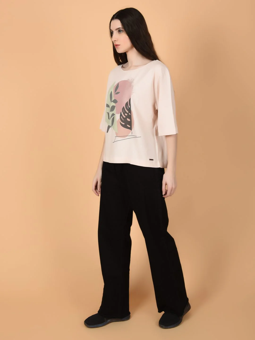 Flawless Trendy Printed Oversized Cotton T-Shirt for Women | MODERN ART - Image 4