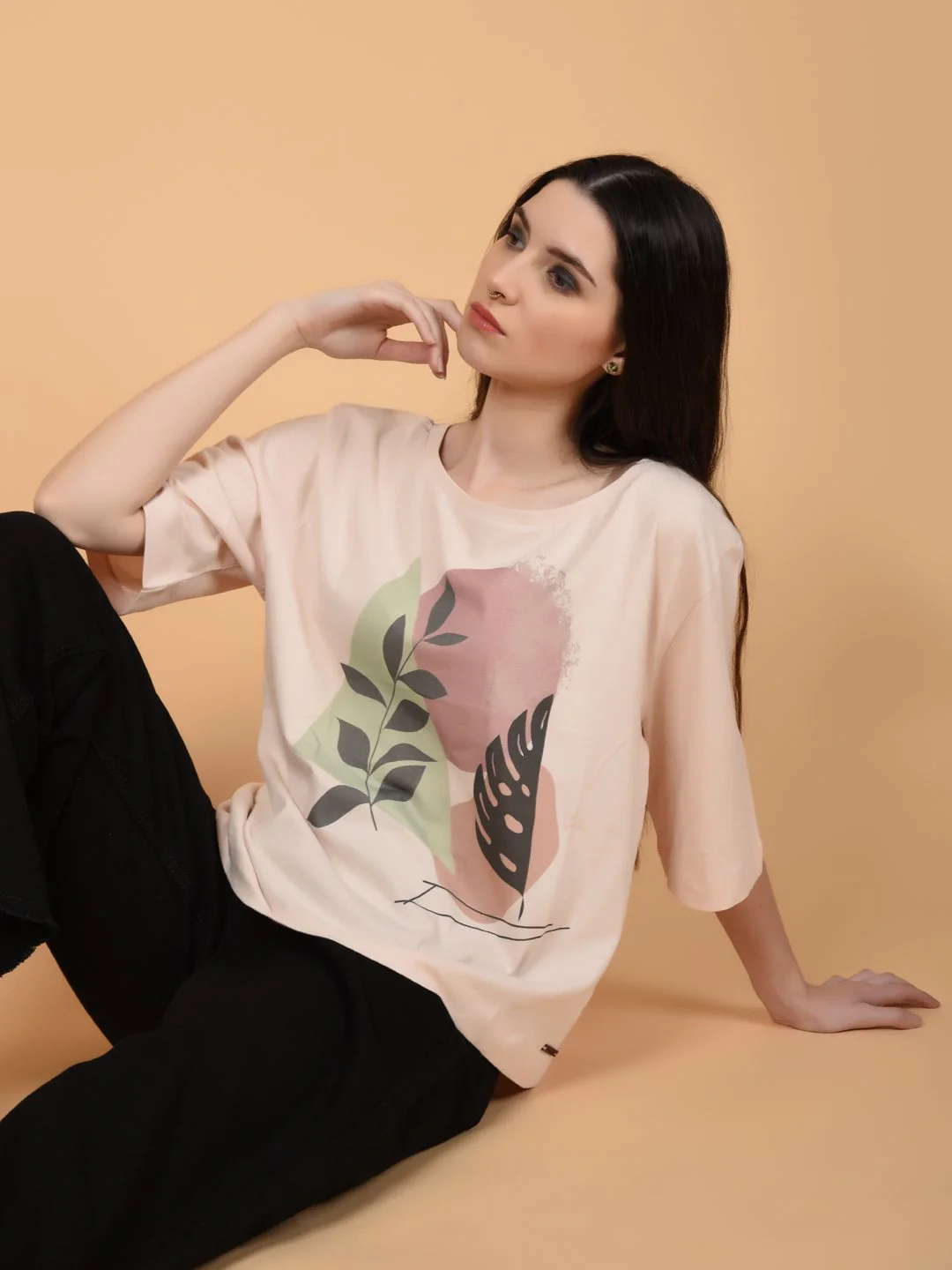 Flawless Trendy Printed Oversized Cotton T-Shirt for Women | MODERN ART - Image 6