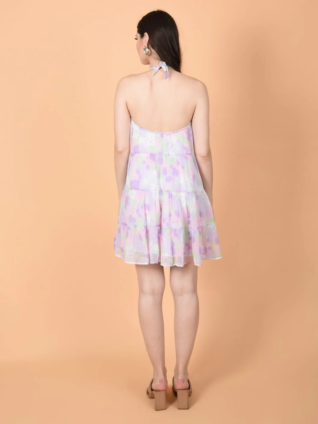 Flawless Floral Print Mini Dress for Women | PIXIMINI - Image 2