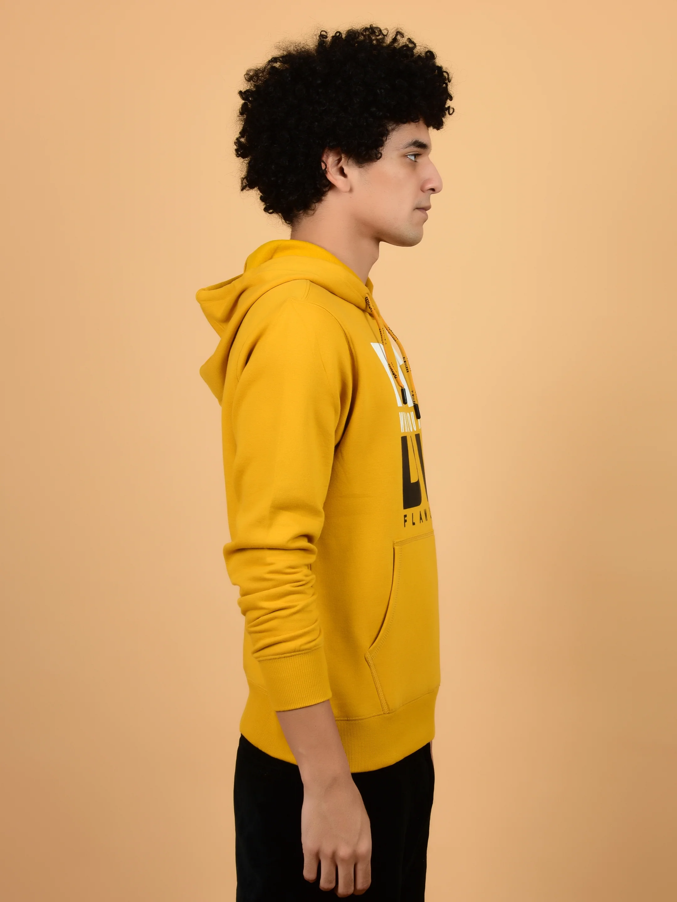Flawless Men Winter Yellow Hoodie - Image 5