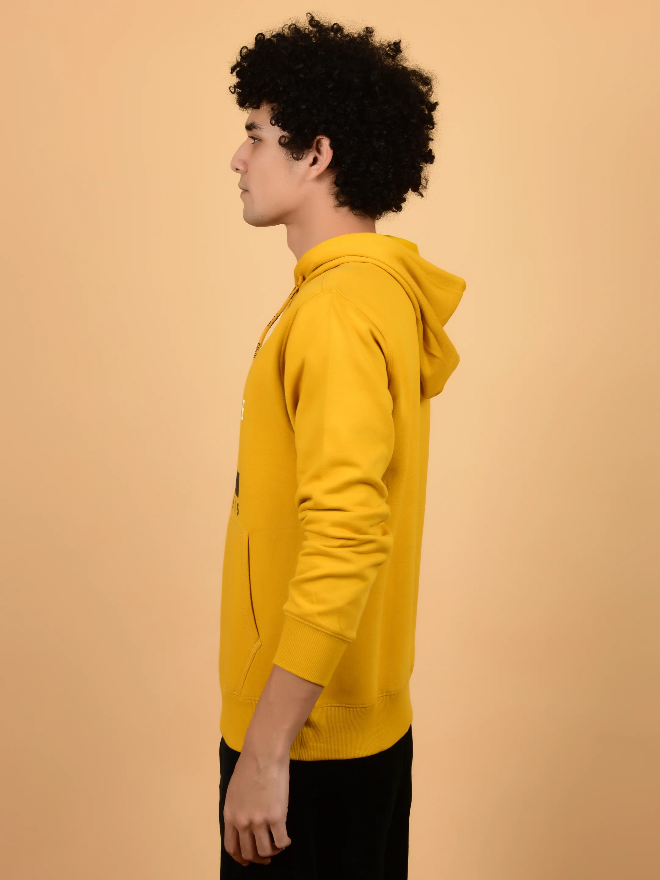 Flawless Men Winter Yellow Hoodie - Image 6