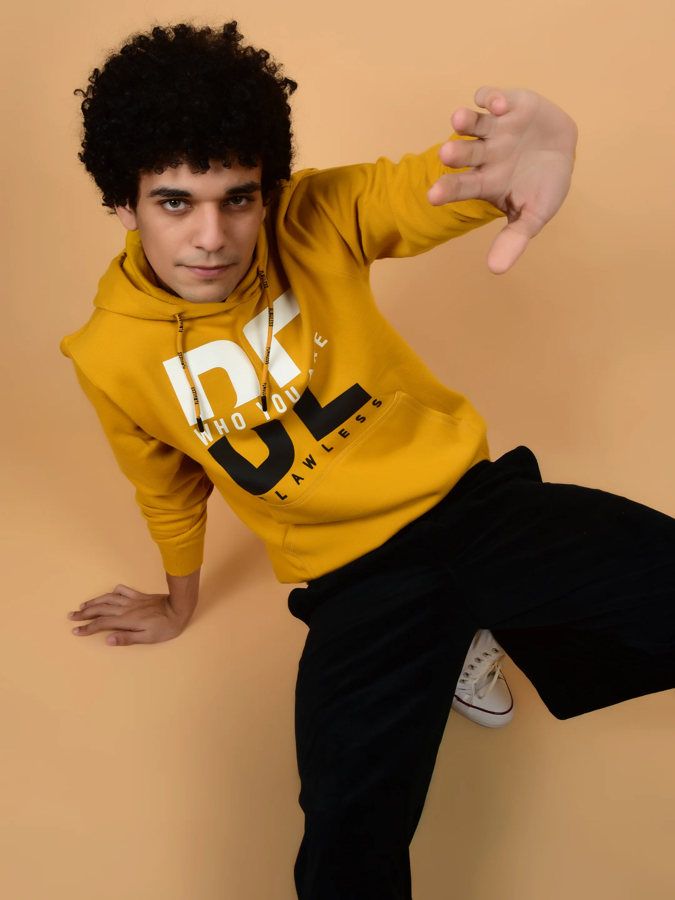 Flawless Men Winter Yellow Hoodie - Image 7