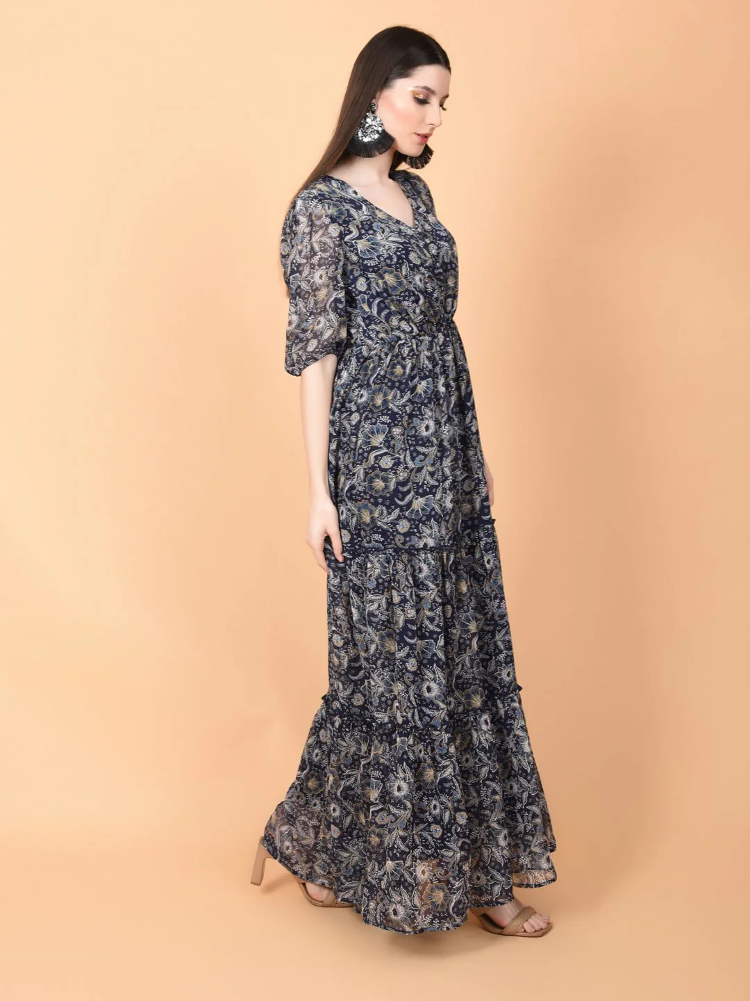 Flawless Trendy Floral Print Maxi Dress For Women | AZELIA - Image 3