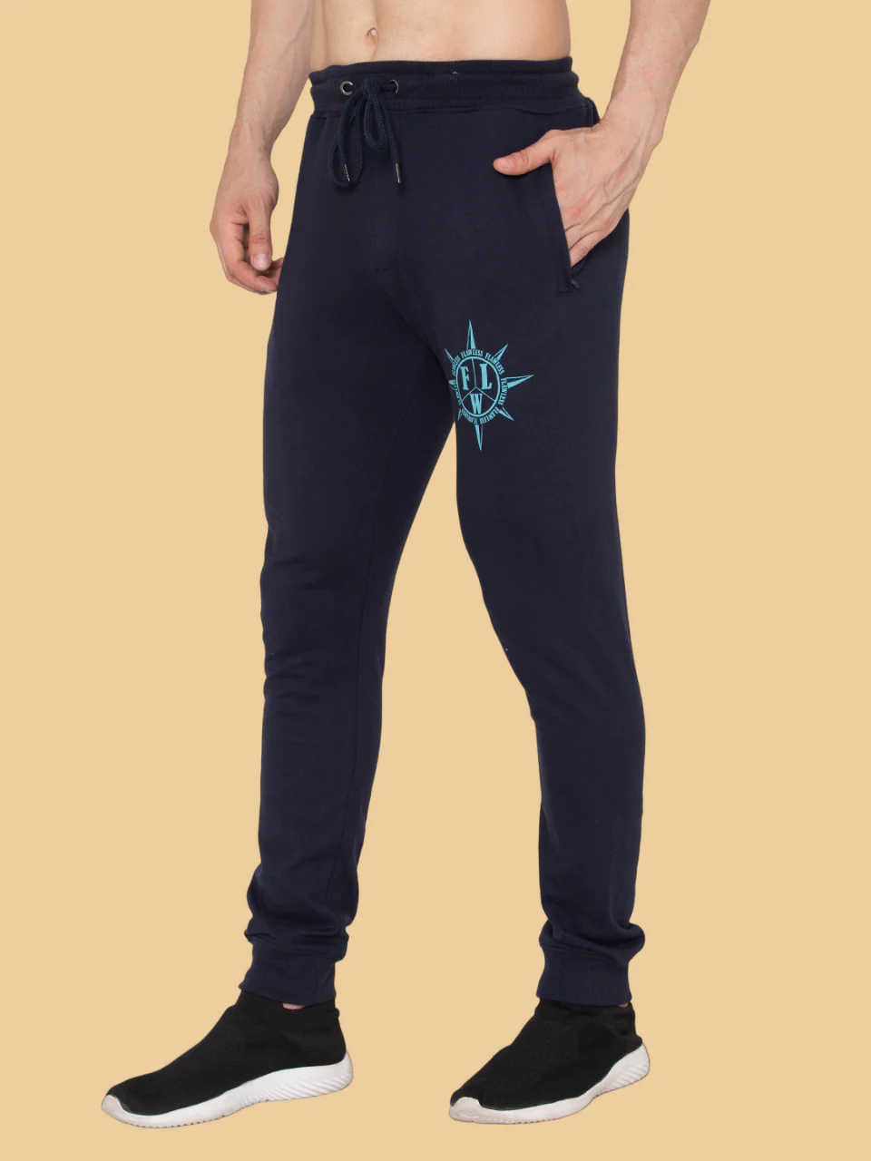 Flawless Men Navy stylish Joggers - Image 3