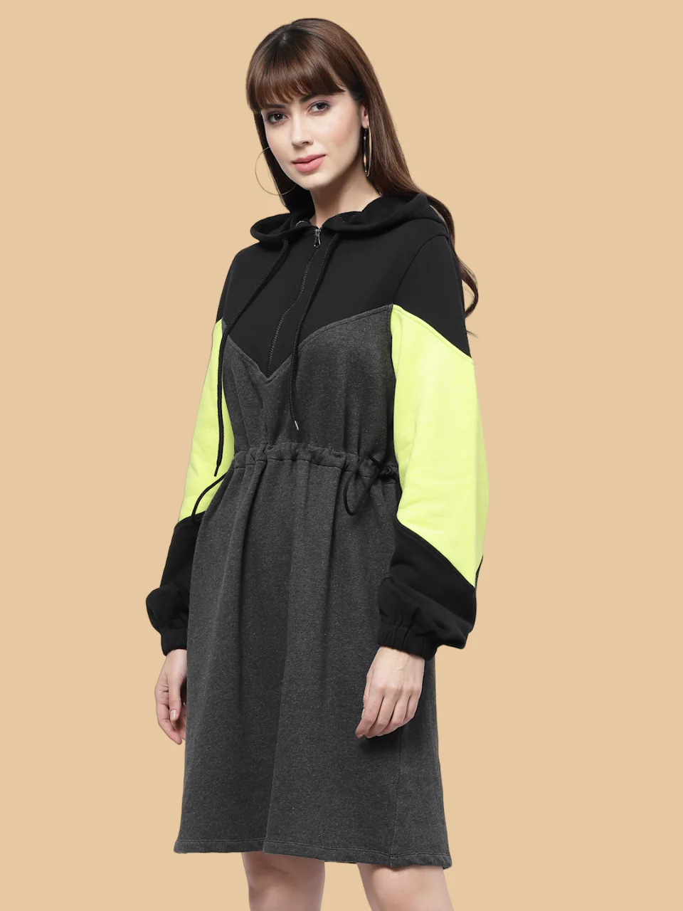 Flawless Neon and Black Sweatdress Dress  | KRISTY - Image 6