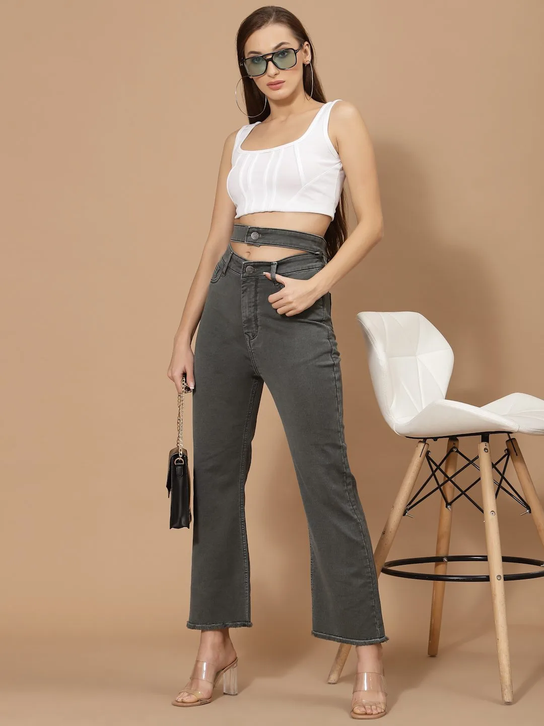 Flawless Women Olive Statement Depant Denim - Image 6