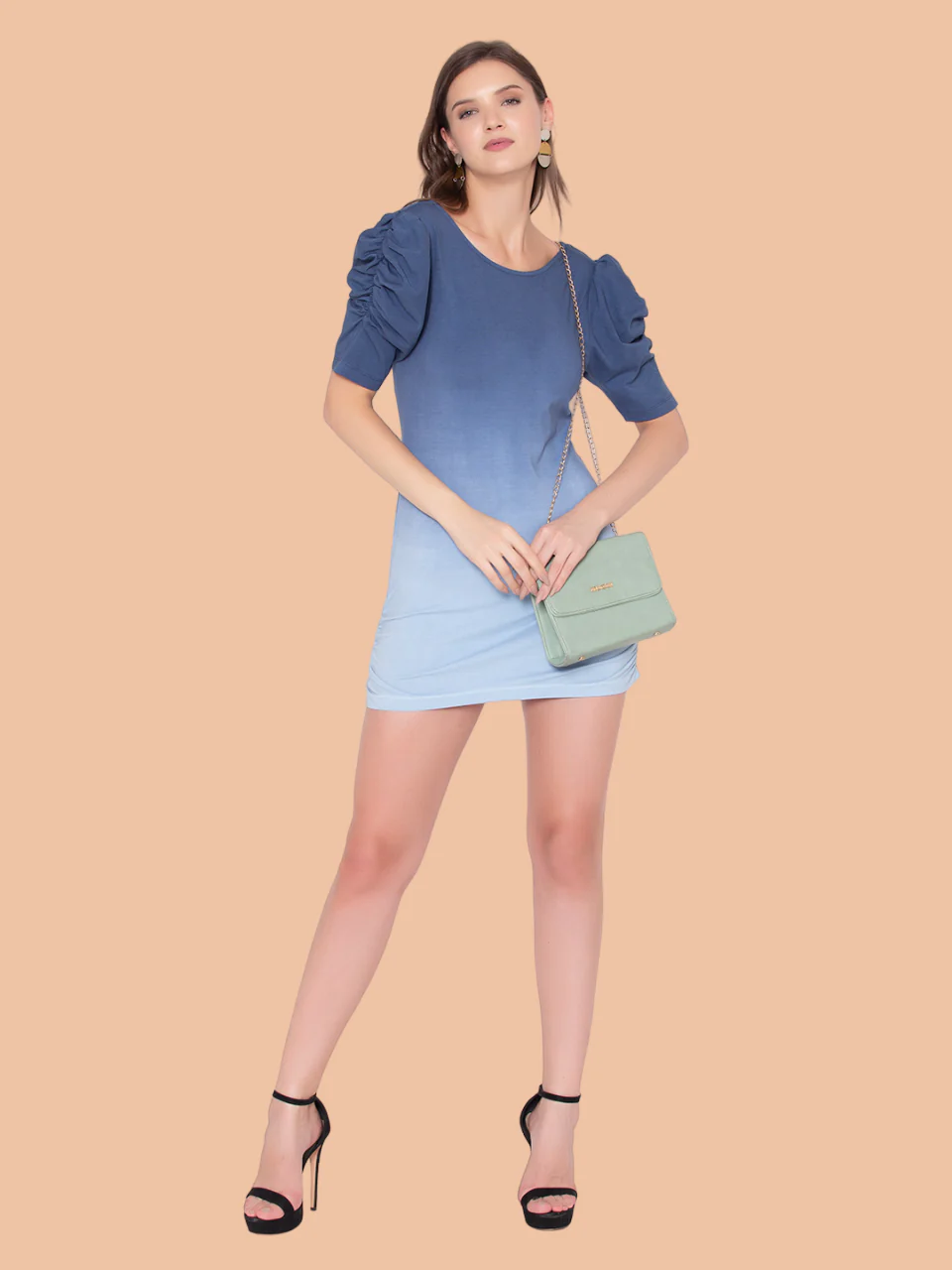 Flawless Bodycon Blue & White Mini Dress for Women | OMBRE - Image 6