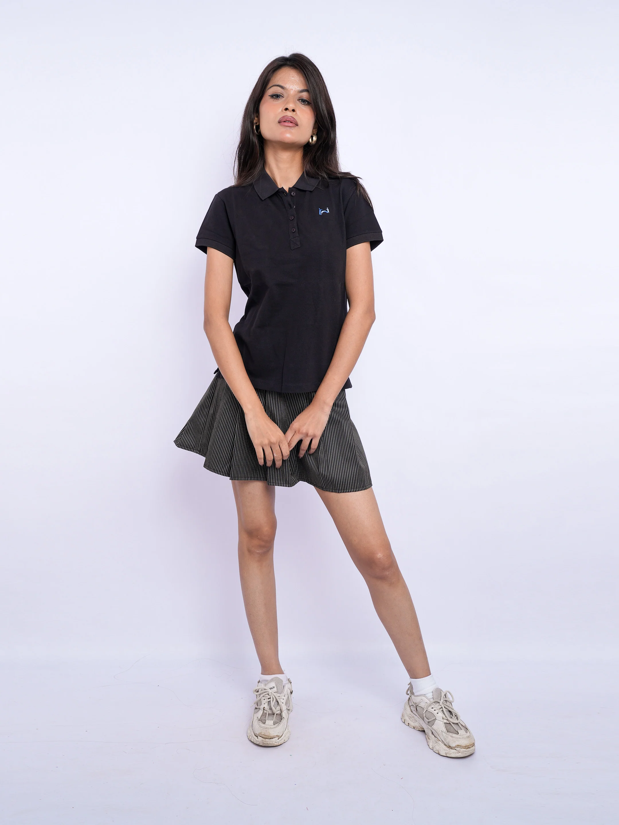 Flawless Women Black Bum Organic Polo T-Shirt - Image 6