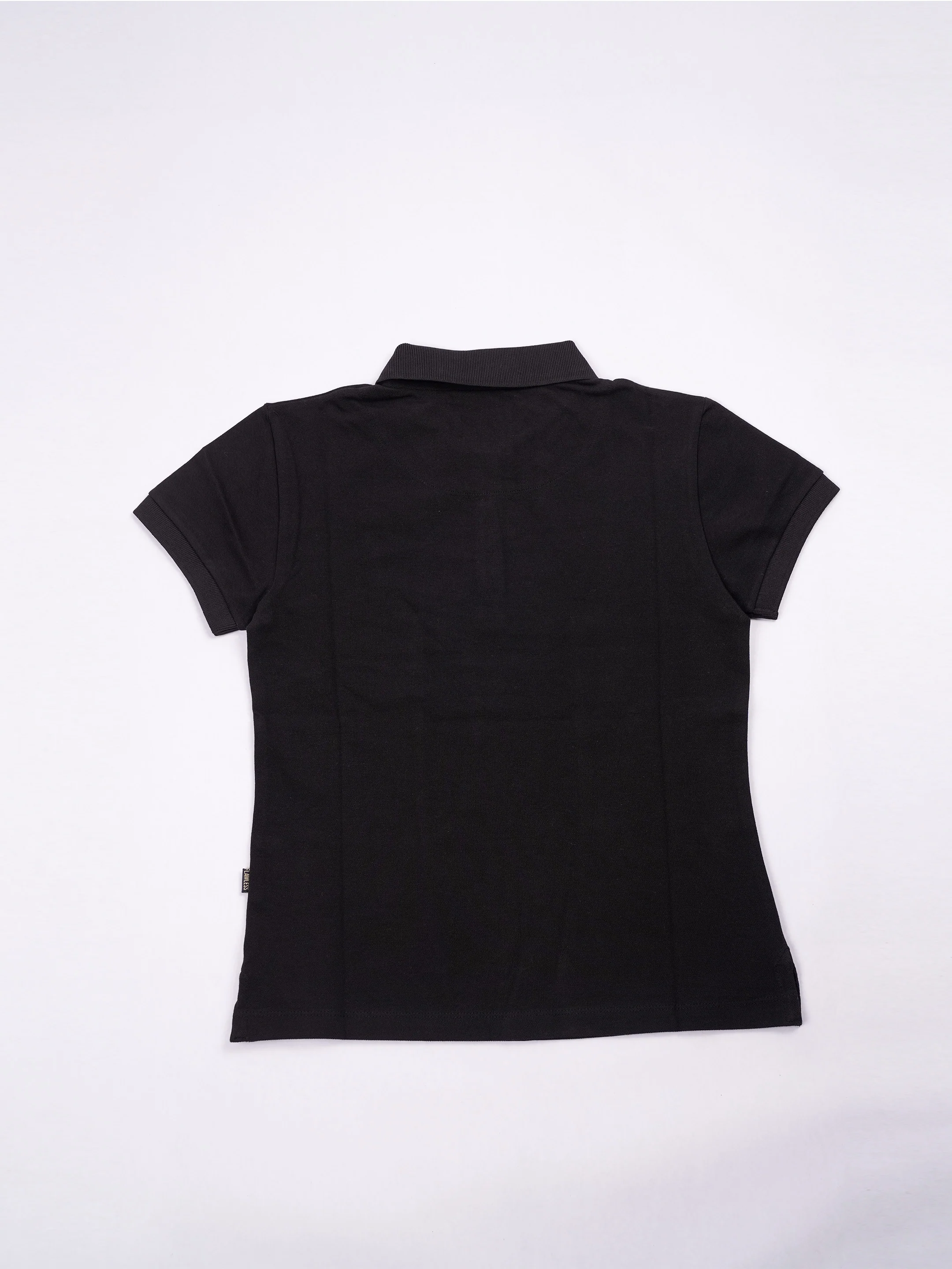 Flawless Women Black Bum Organic Polo T-Shirt - Image 7