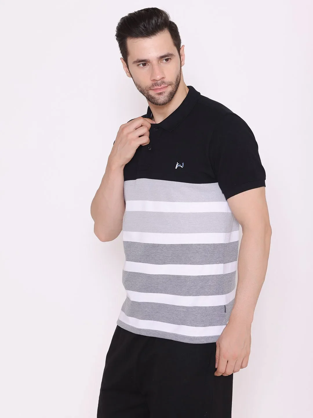 Flawless Men Organic Black Polo T-Shirt | SLATE - Image 5