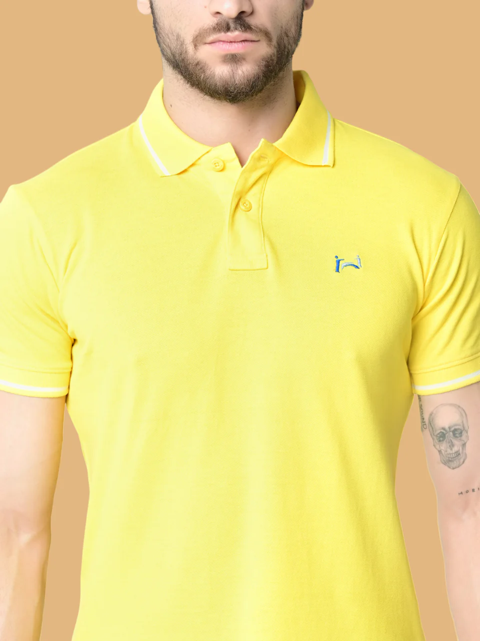 Flawless Bright Side Yellow Organic Polo T-Shirt - Image 3