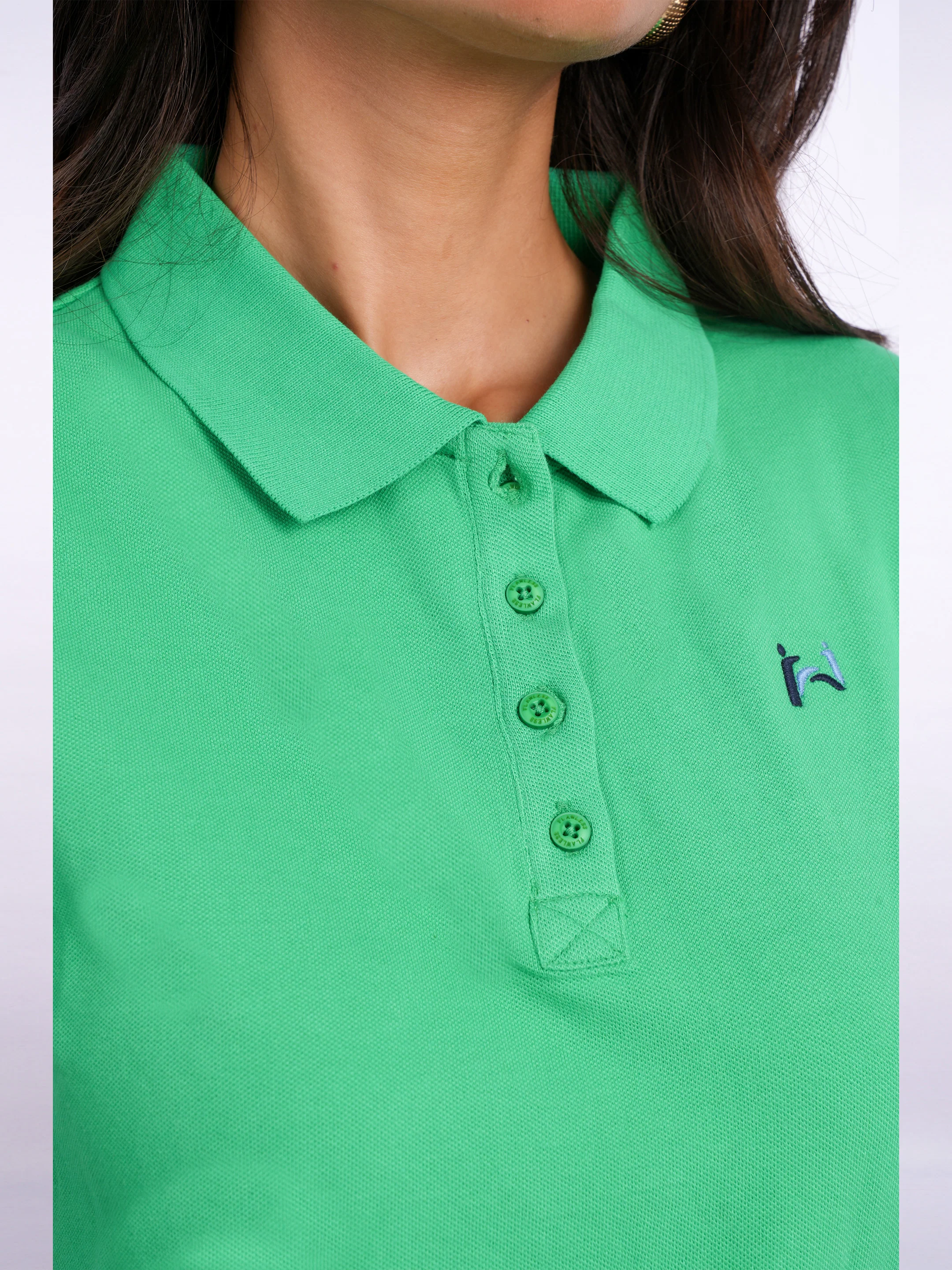 Flawless Women Guava Green Organic Polo T-Shirt - Image 6
