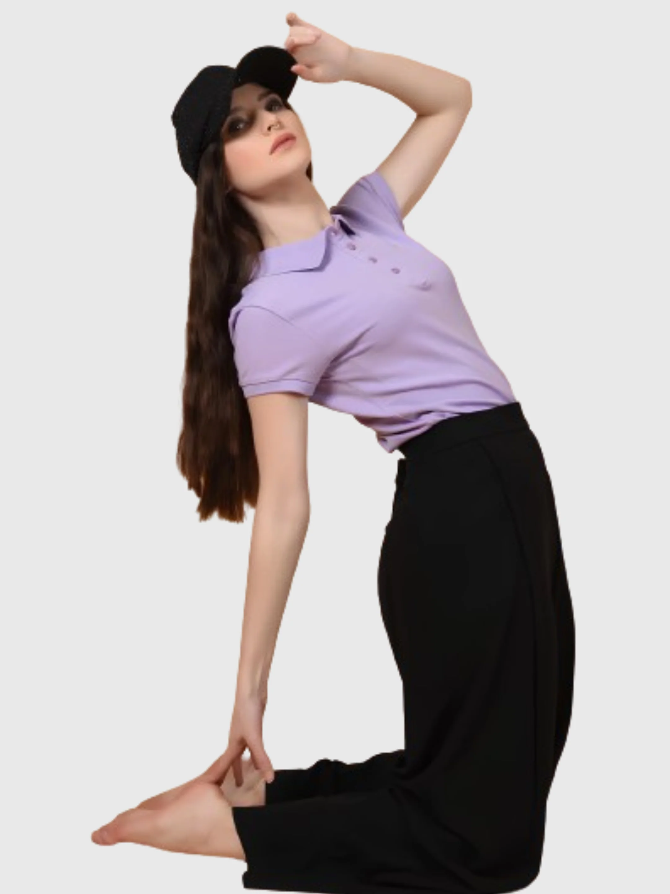 Flawless Women Mauvy Map Organic Polo T-Shirt - Image 5
