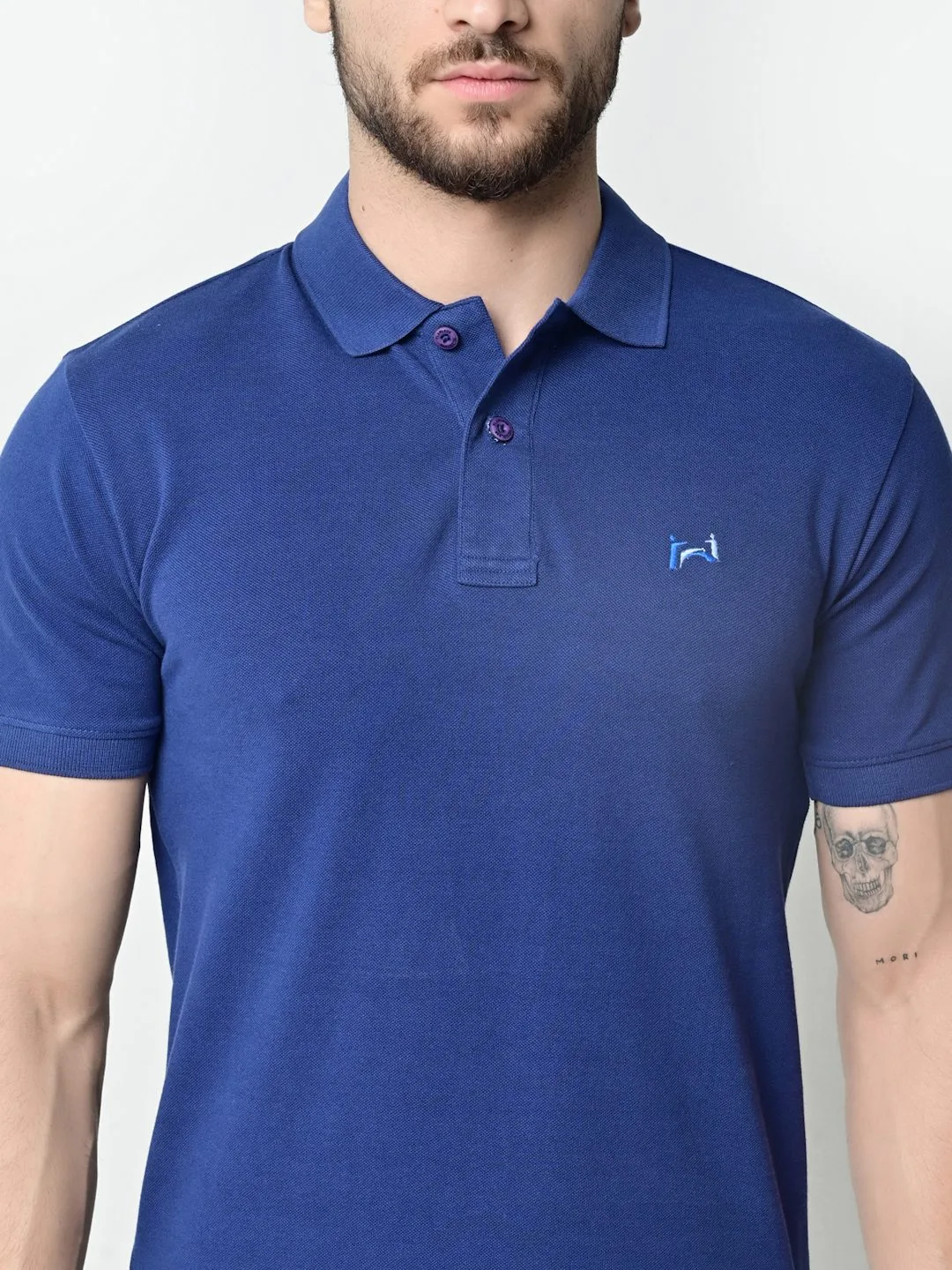 Flawless Men Navy Organic Polo T-Shirt - Image 3