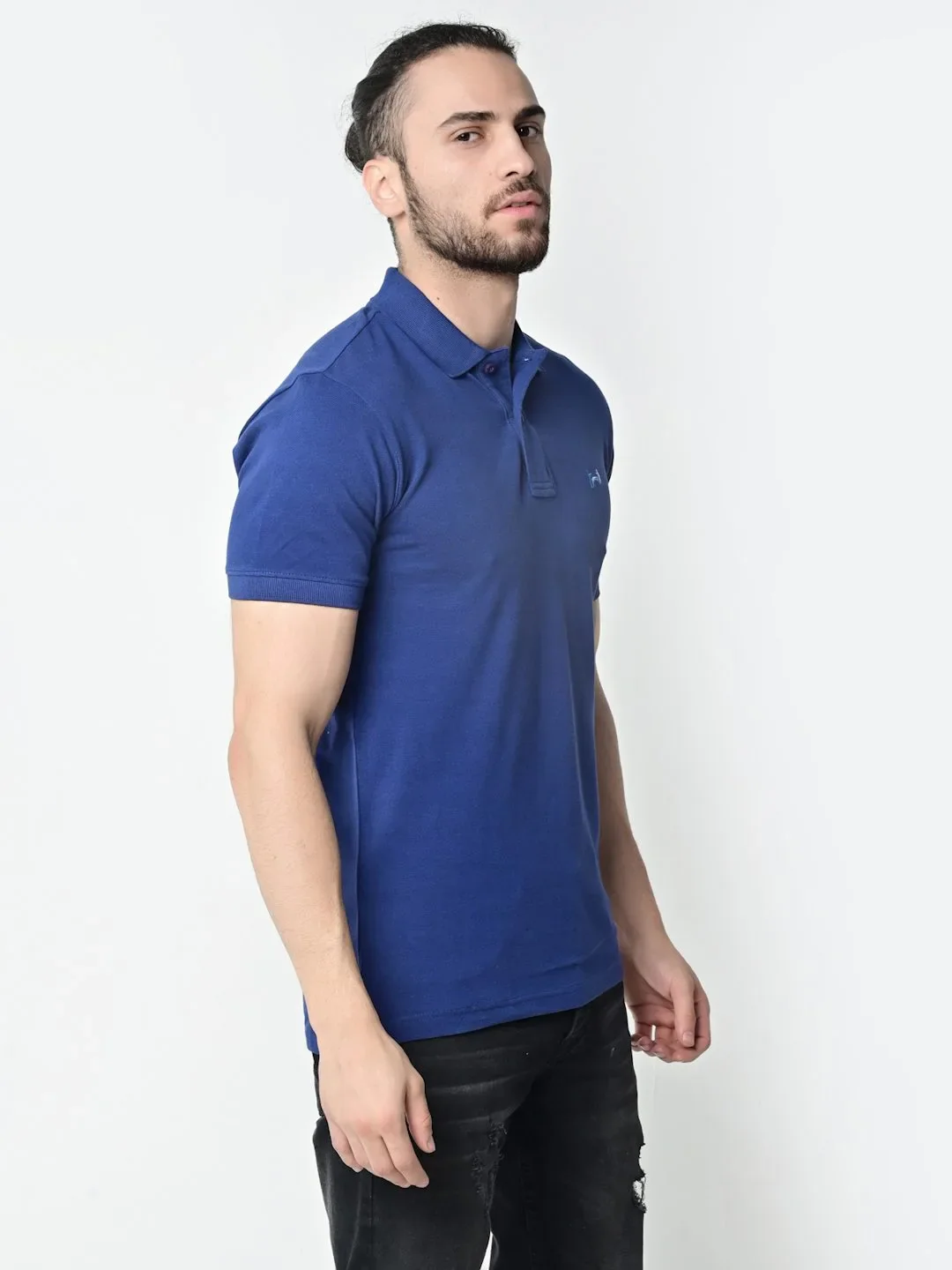 Flawless Men Navy Organic Polo T-Shirt - Image 4
