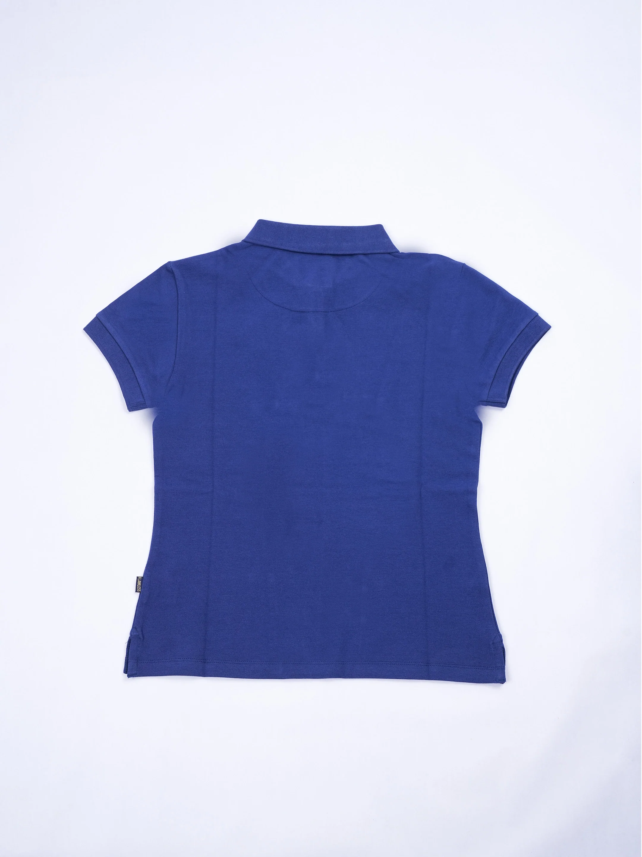 Flawless Women Organic Navy Polo T-Shirt - Image 7