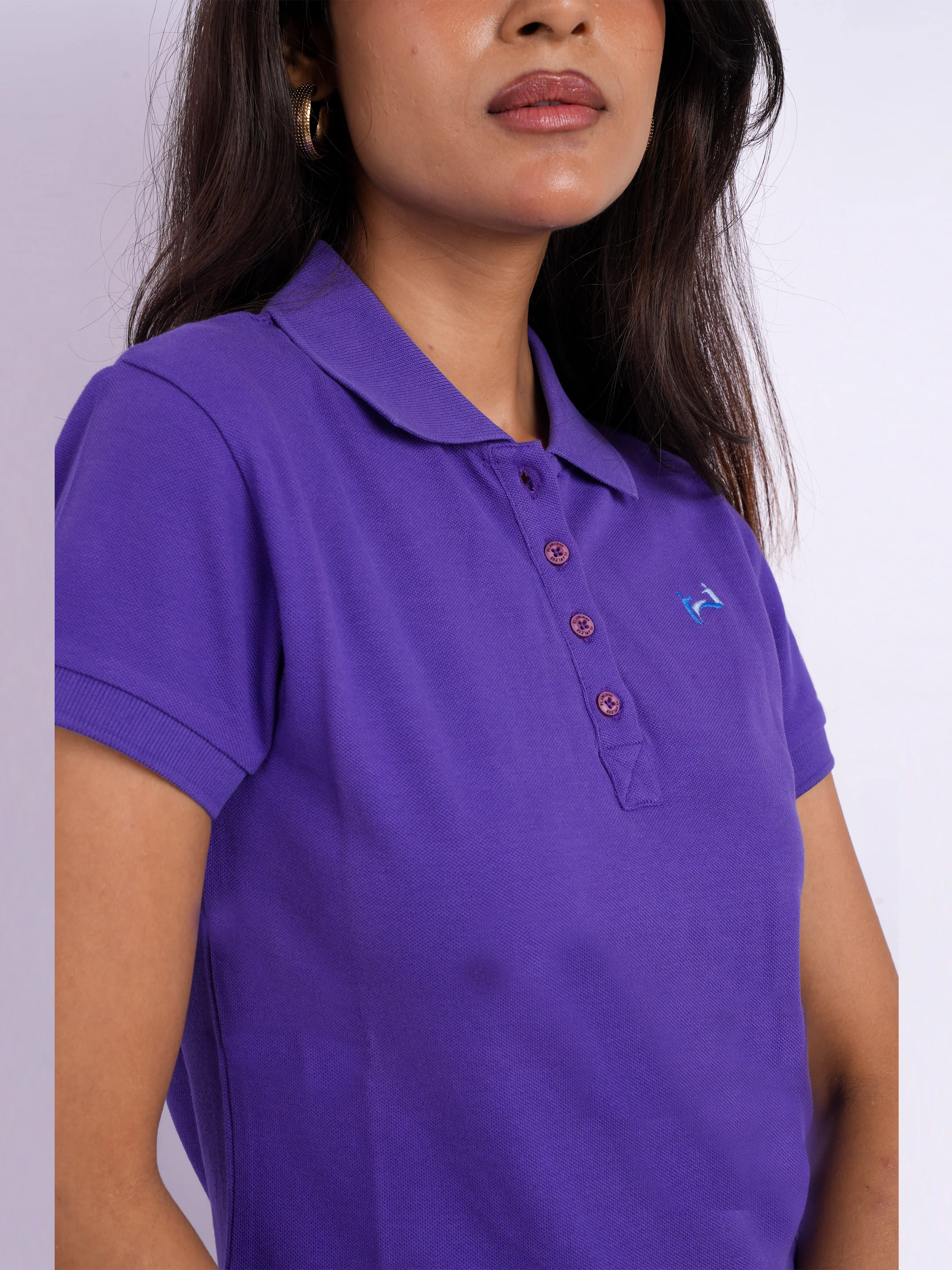 Flawless Women Purple Push Organic Polo T-Shirt - Image 6