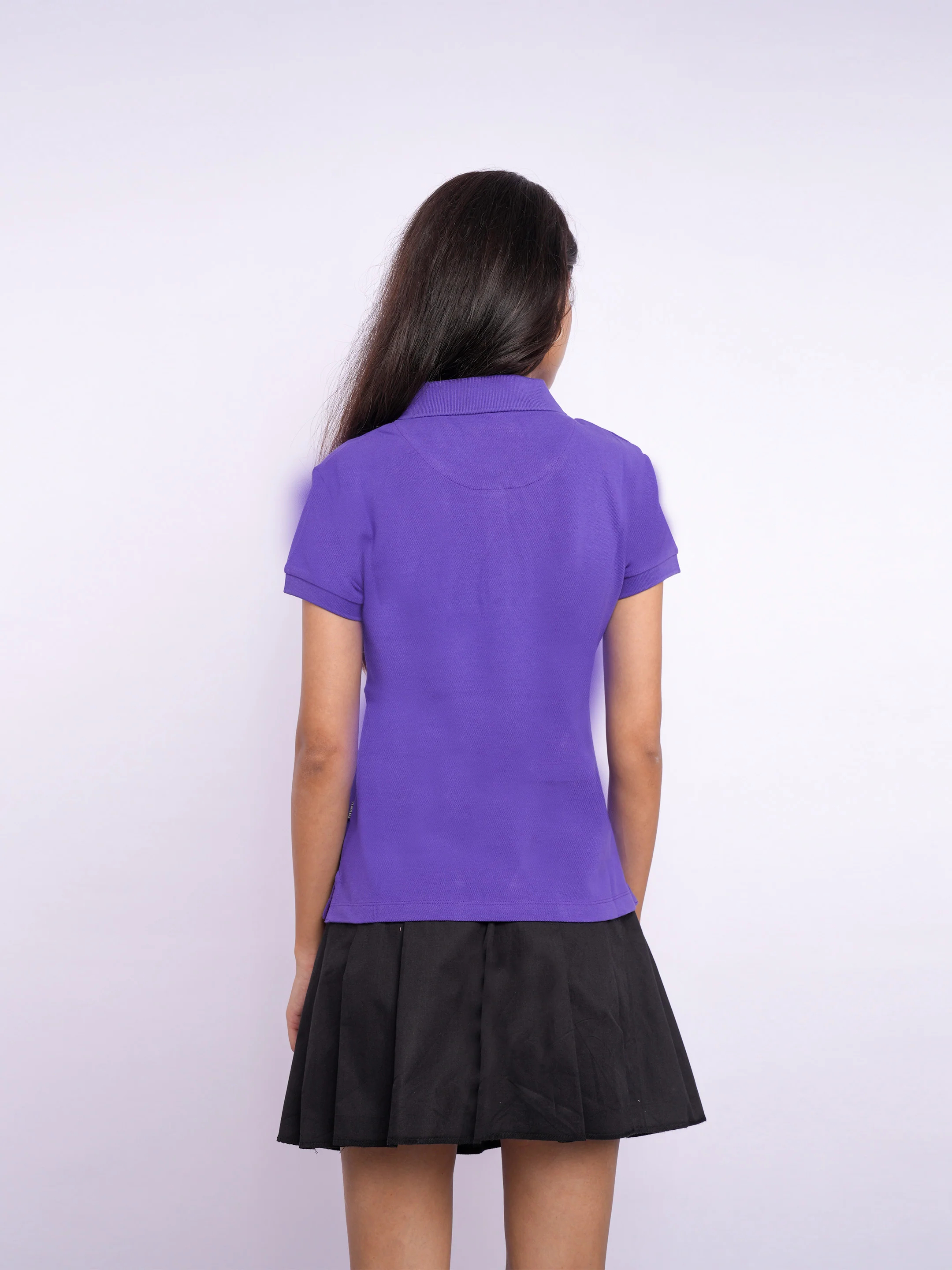 Flawless Women Purple Push Organic Polo T-Shirt - Image 7