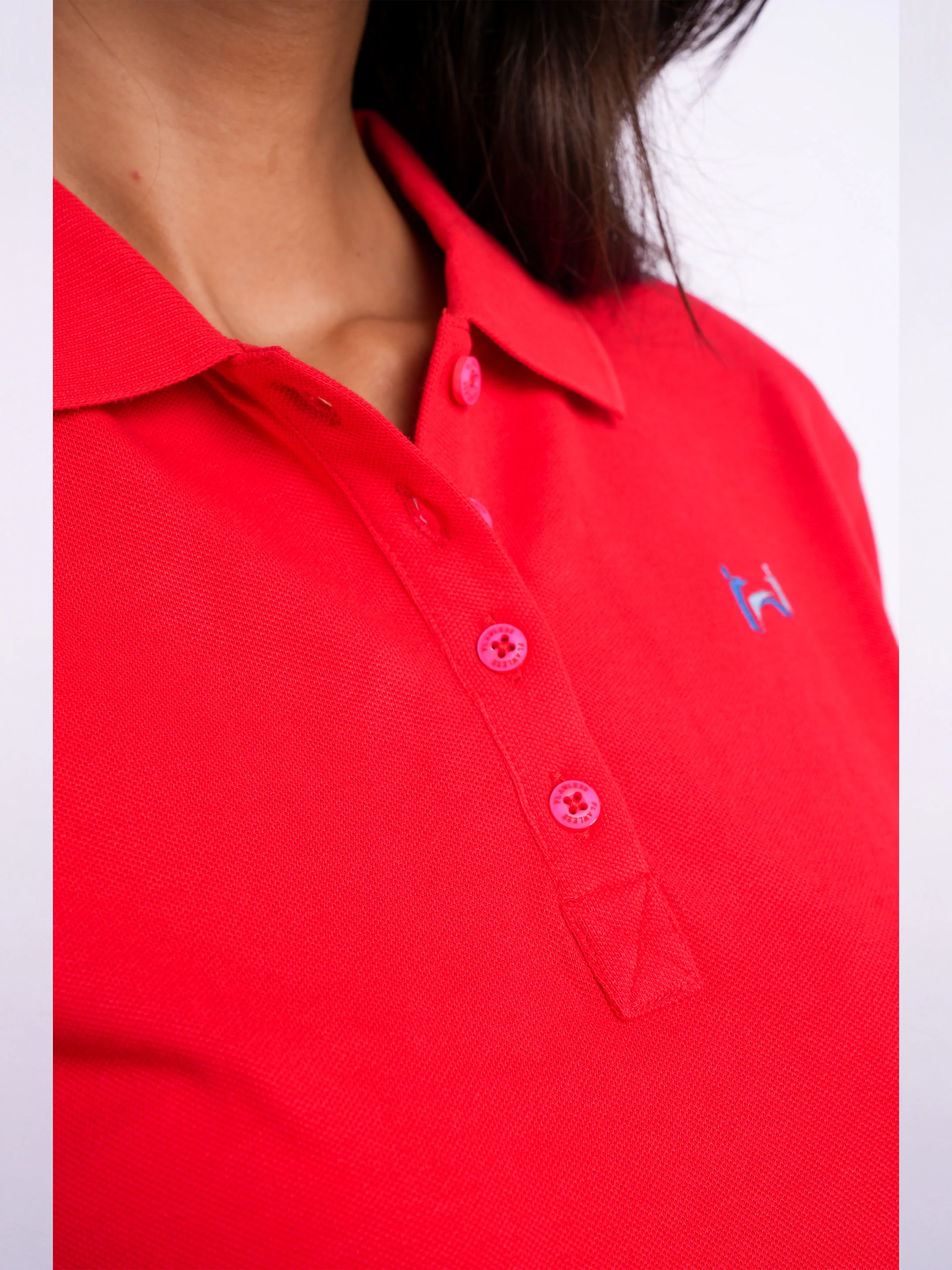 Flawless Women Red Organic Polo T-Shirt - Image 5