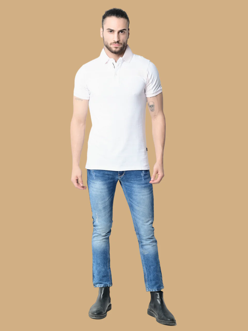Flawless Organic Sensible White Bug Polo T-Shirt - Image 5