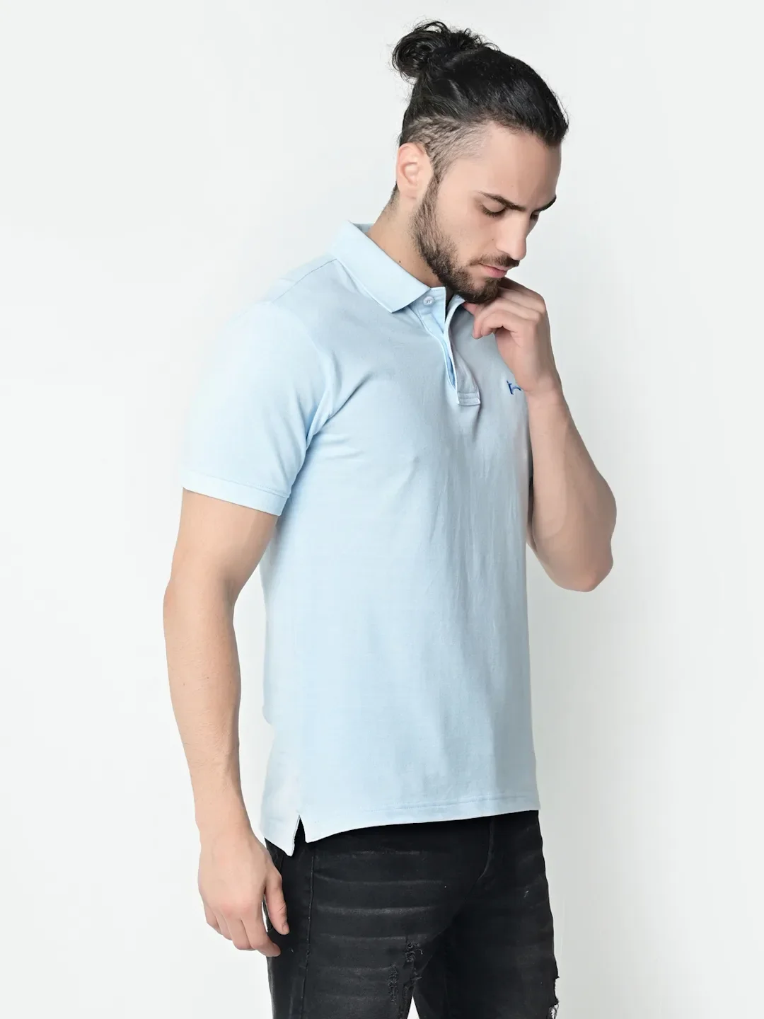 Flawless Men Sky High Organic Polo T-Shirt - Image 3