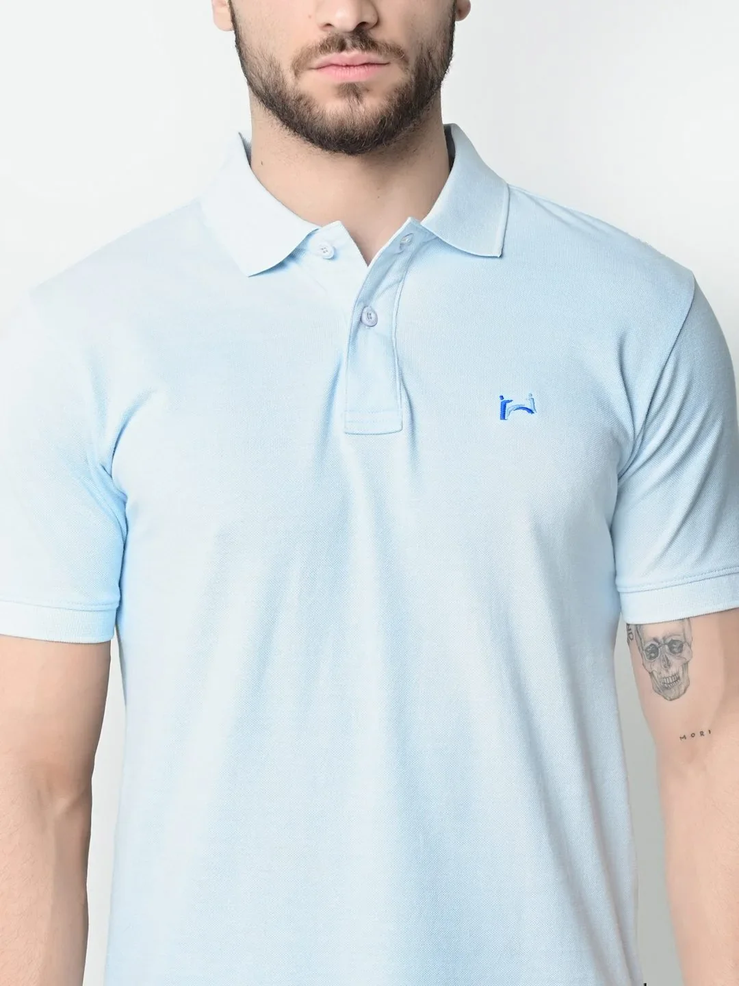 Flawless Men Sky High Organic Polo T-Shirt - Image 4