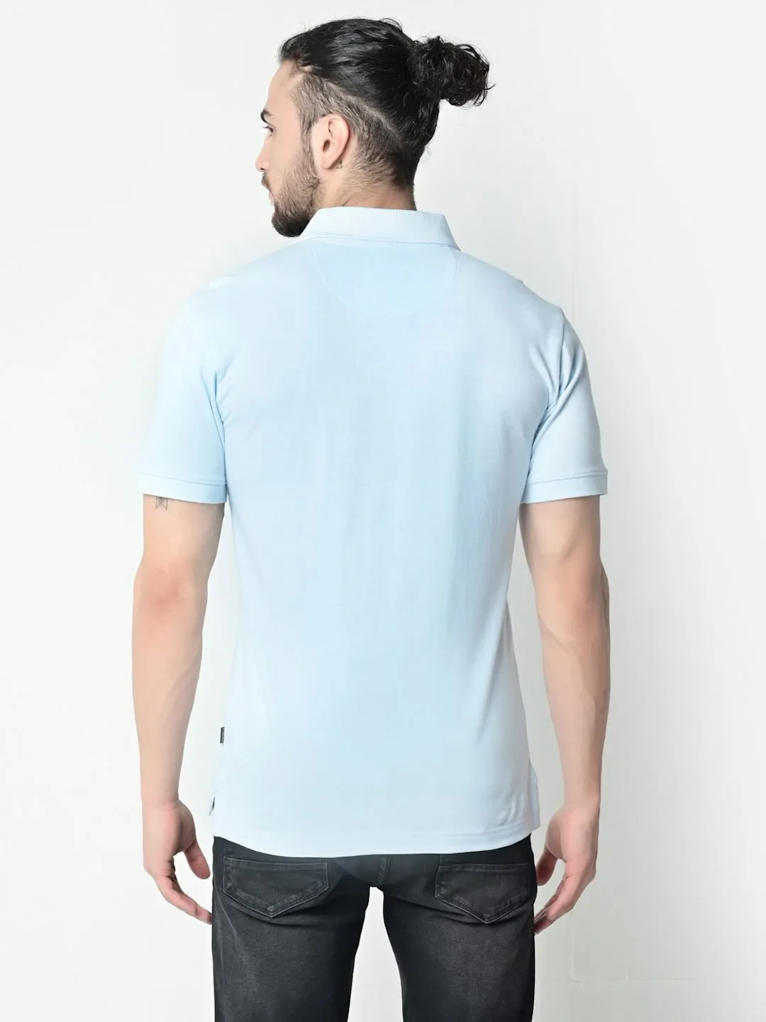 Flawless Men Sky High Organic Polo T-Shirt - Image 5