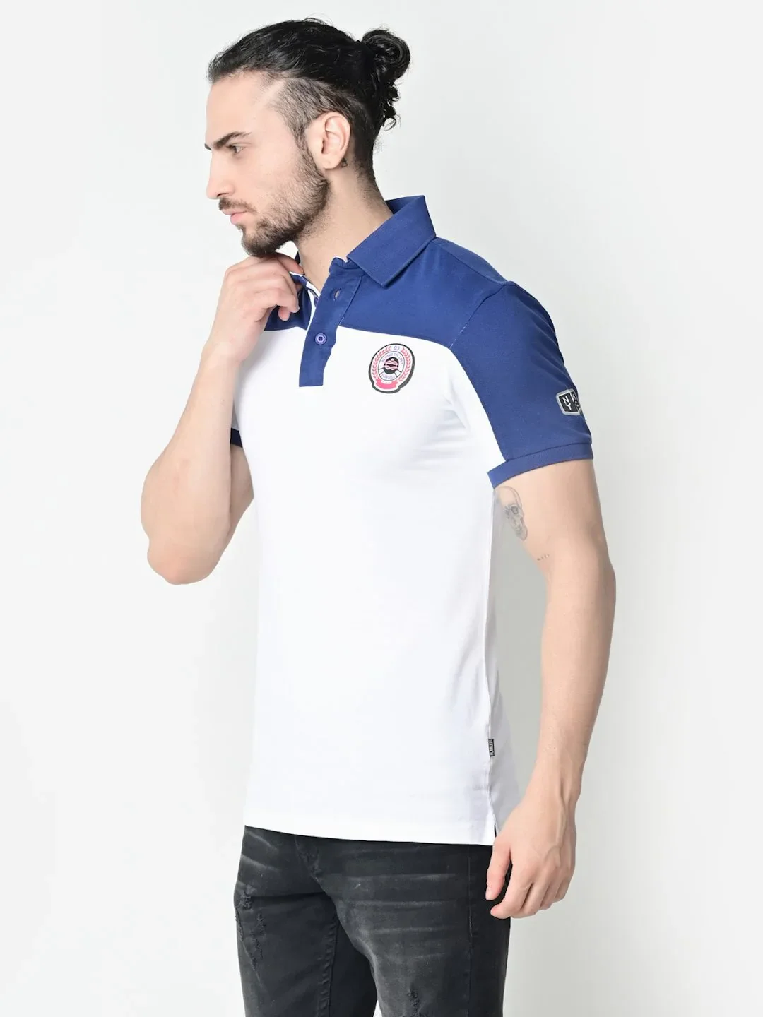 Flawless Men Supreme White Organic Polo T-Shirt - Image 3