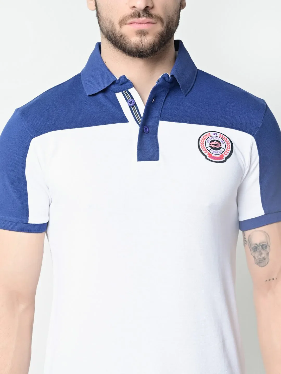 Flawless Men Supreme White Organic Polo T-Shirt - Image 4