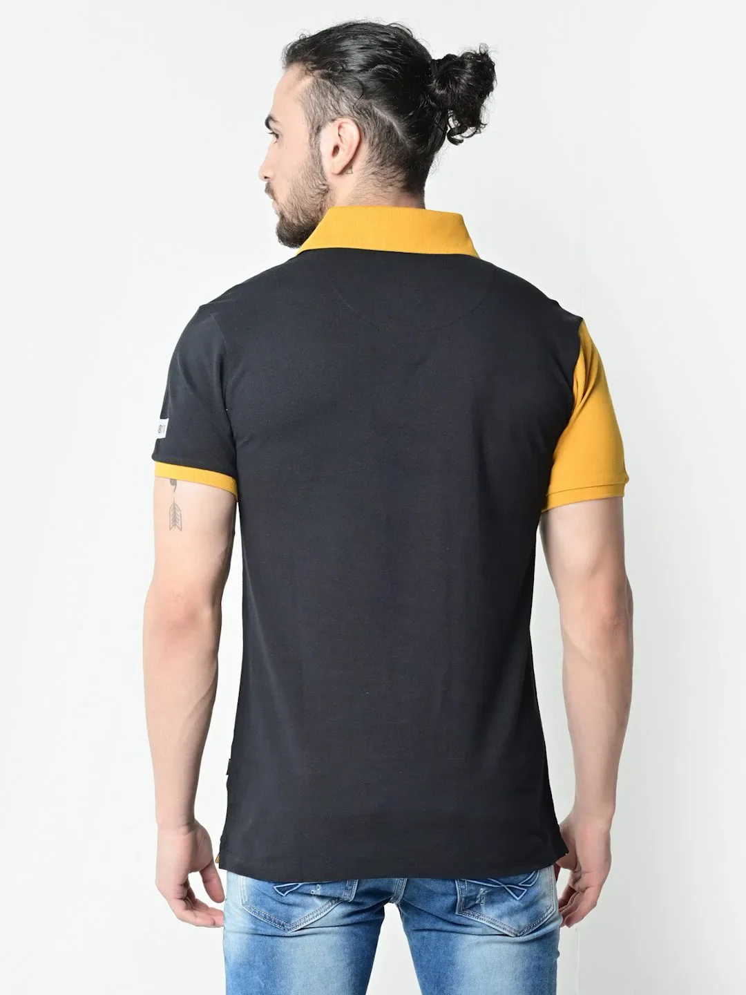 Flawless Men Organic Trio Mustard Polo T-Shirt - Image 5