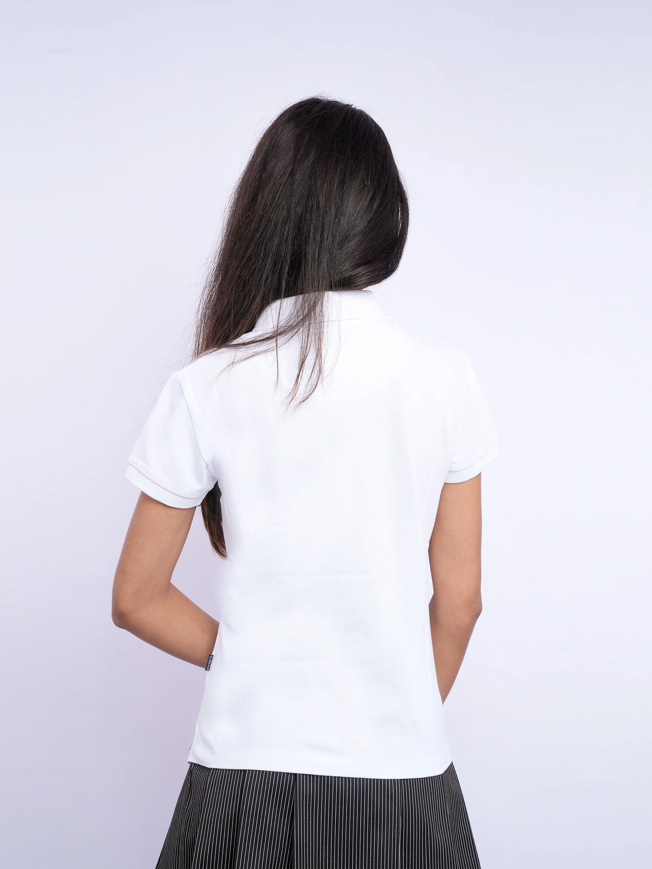 Flawless Women White Organic Polo T-Shirt - Image 6