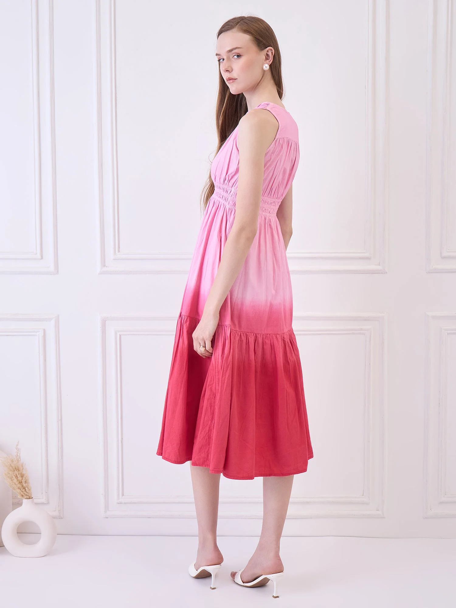 Pink Tie Dye Beachwear Coverup Dress - Image 4
