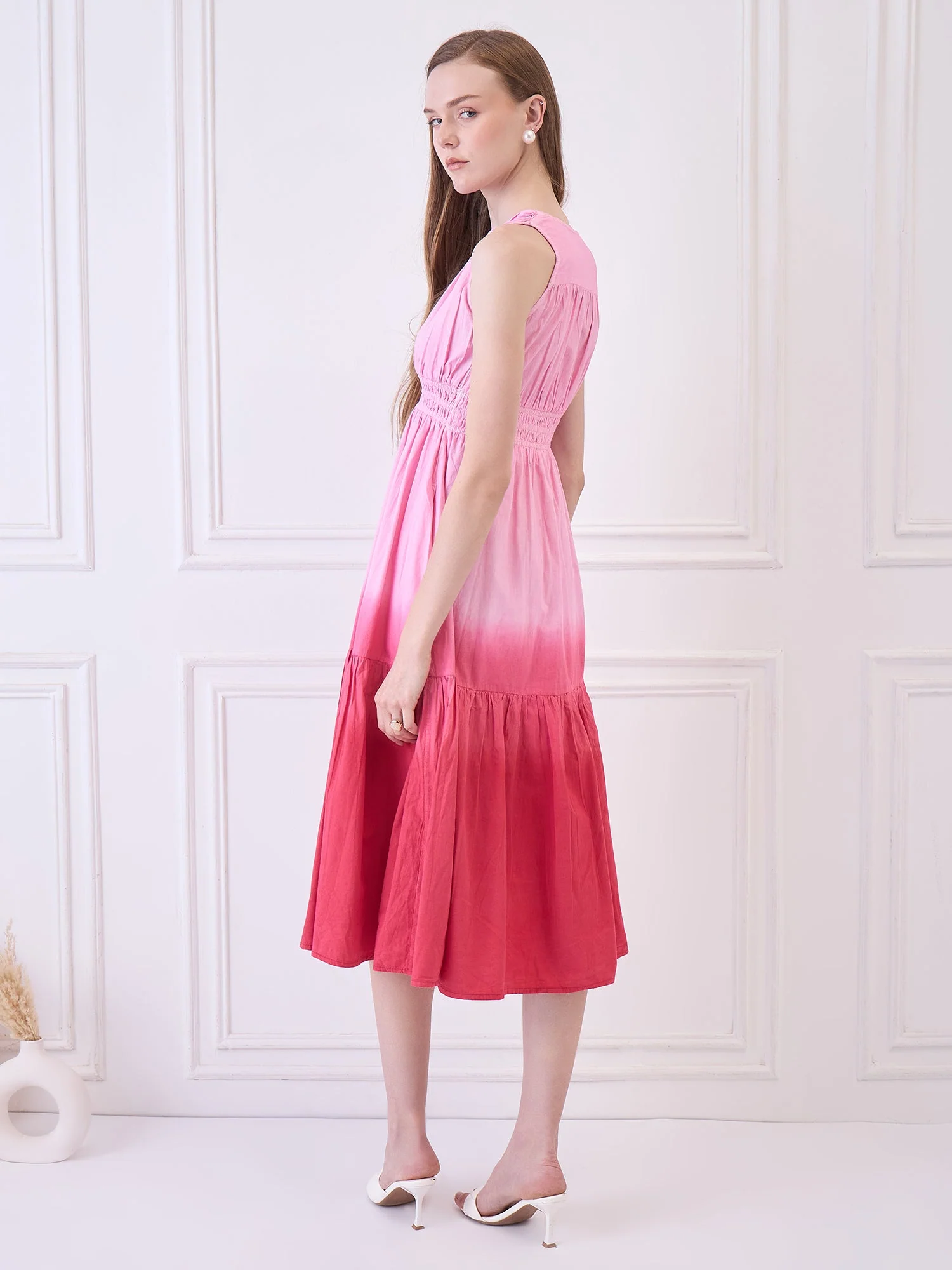 Pink Tie Dye Beachwear Coverup Dress - Image 5