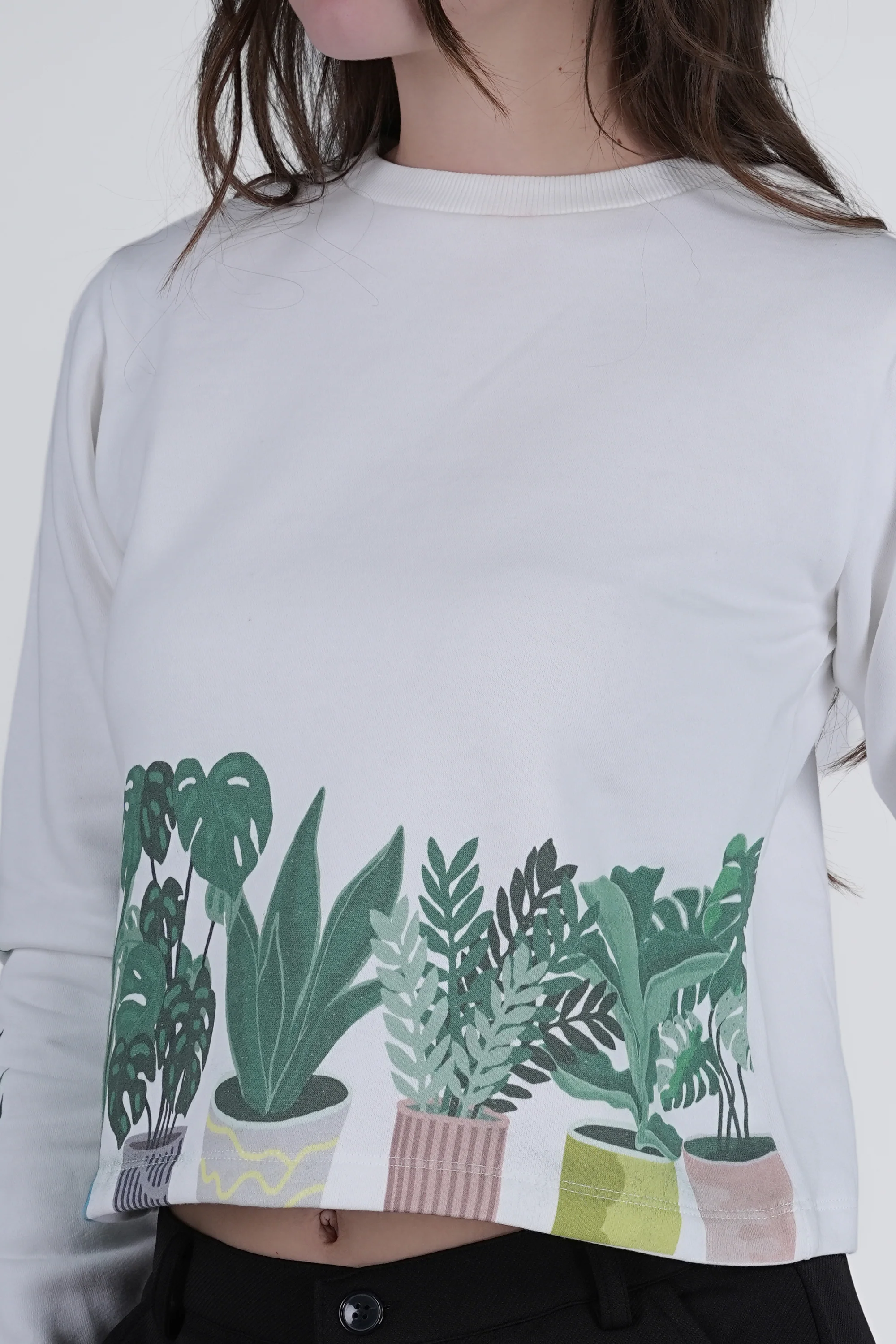 Flawless Women White Printed Sweatshirt | PLANTMANIA - Image 4