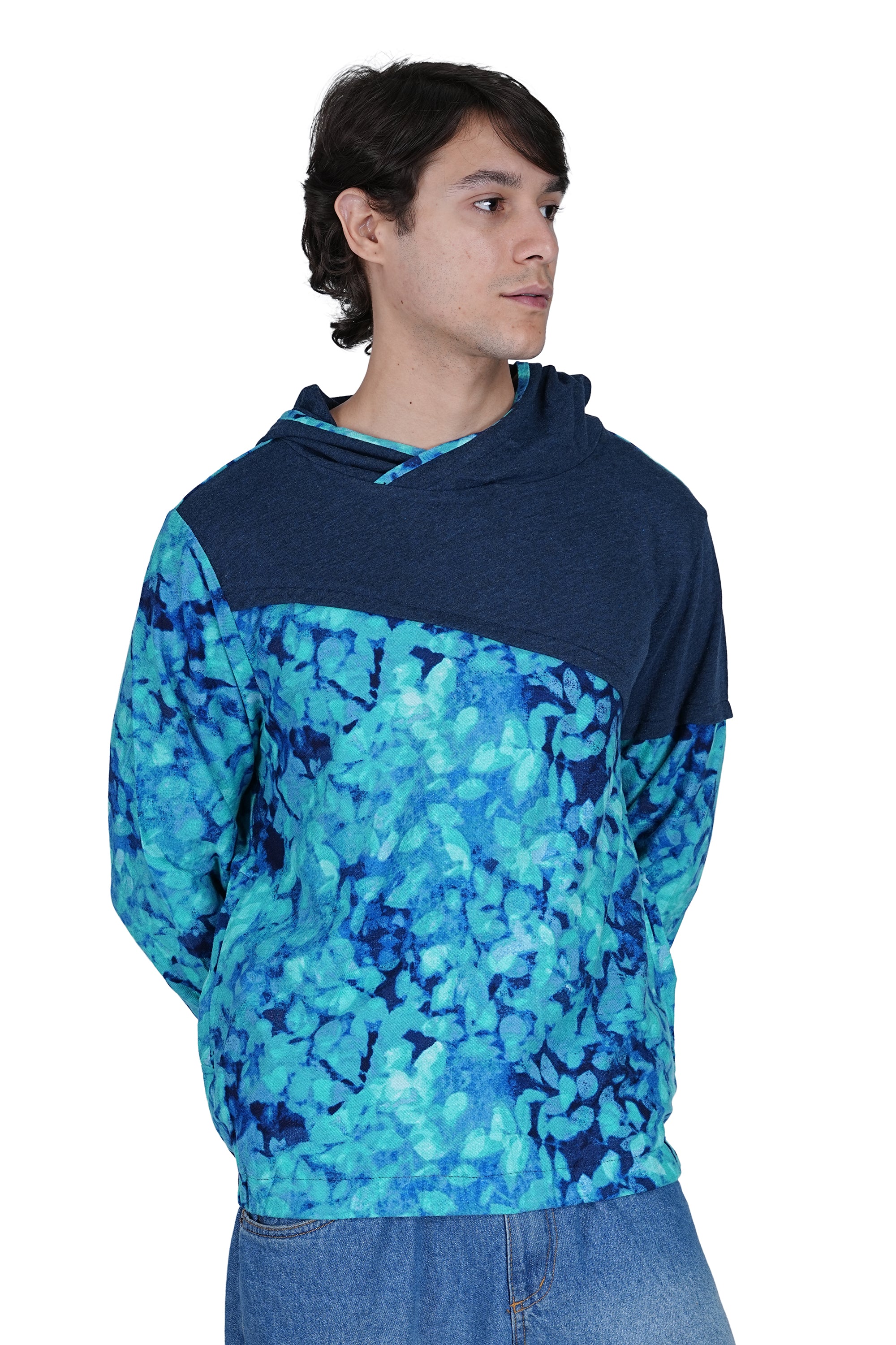 Flawless Men Blue Printed Hoodie | PRINTED-SWEATSHIRT - Image 3