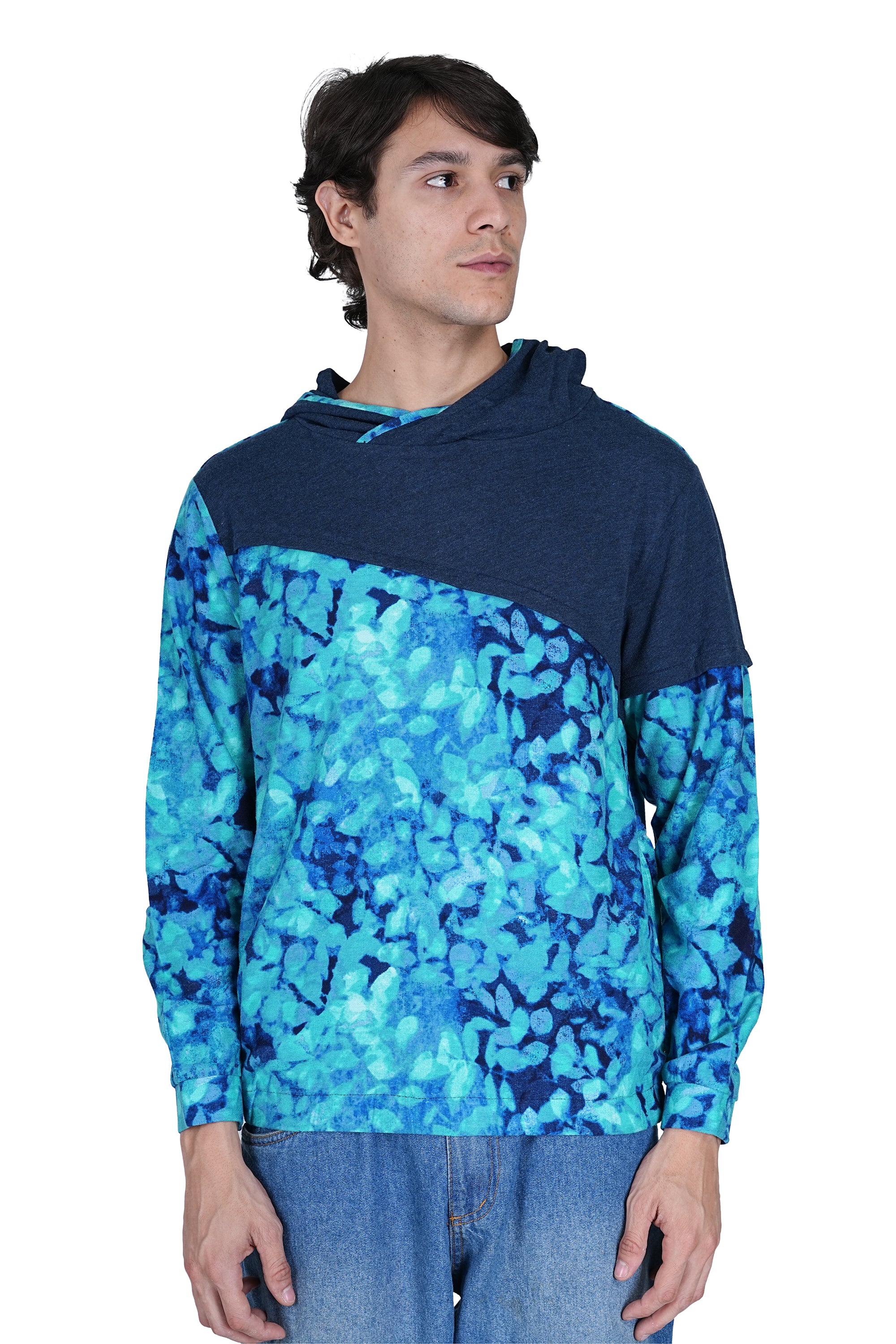 Flawless Men Blue Printed Hoodie | PRINTED-SWEATSHIRT - Image 5