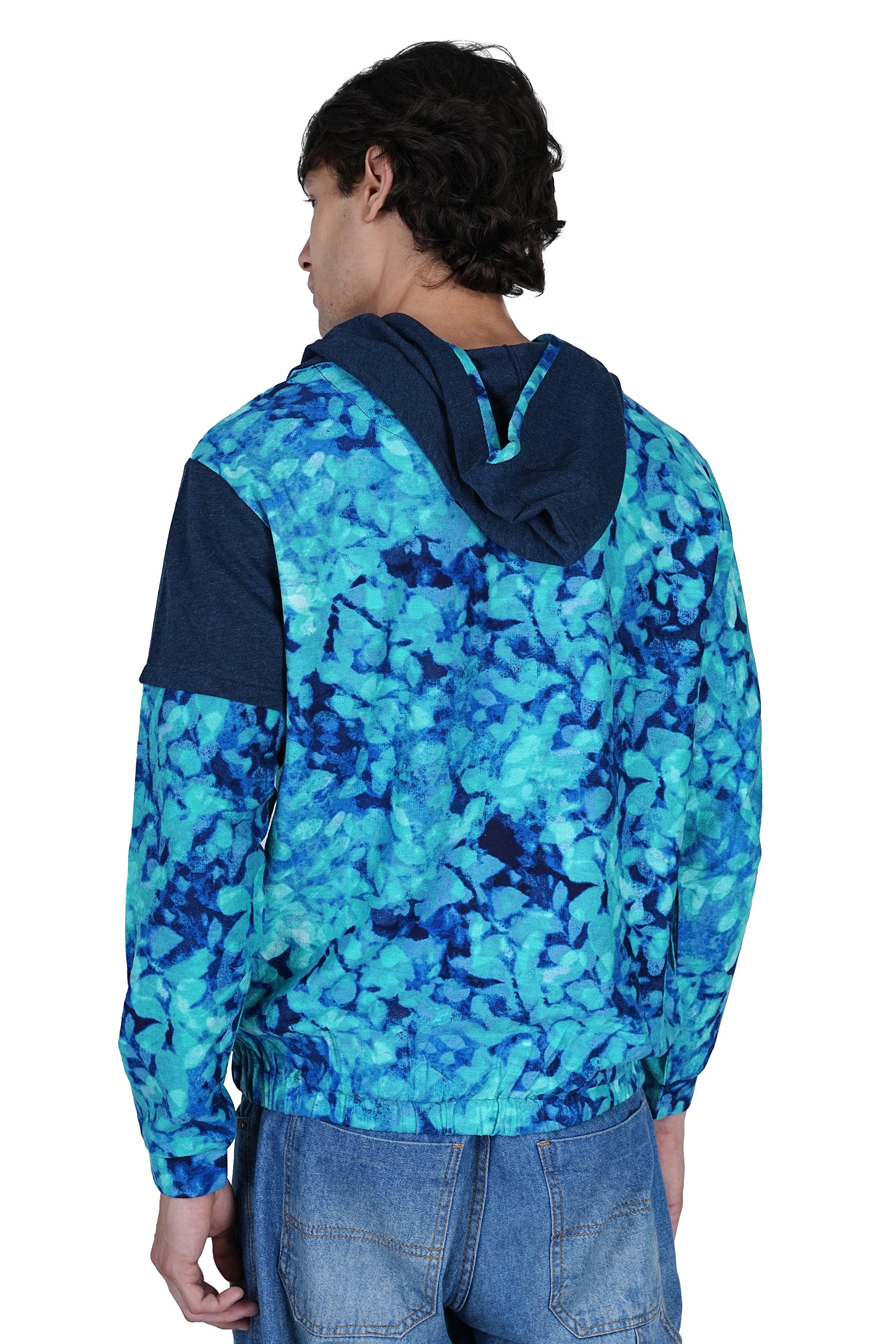Flawless Men Blue Printed Hoodie | PRINTED-SWEATSHIRT - Image 6